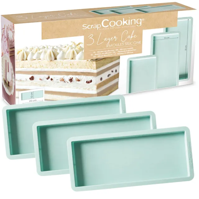 scrapcooking-moules-layer-cake-2976-silicone-25x10-cm-lot-3 image 1