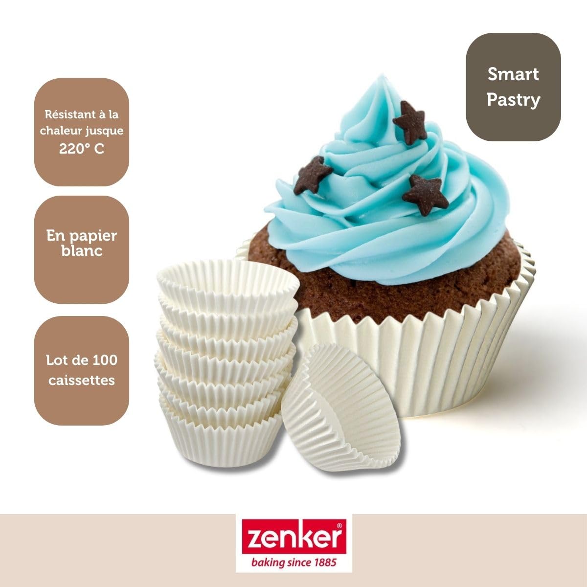 zenker-happy-cupcakes-43436-moules-muffins-papier-x100-blanc image 6