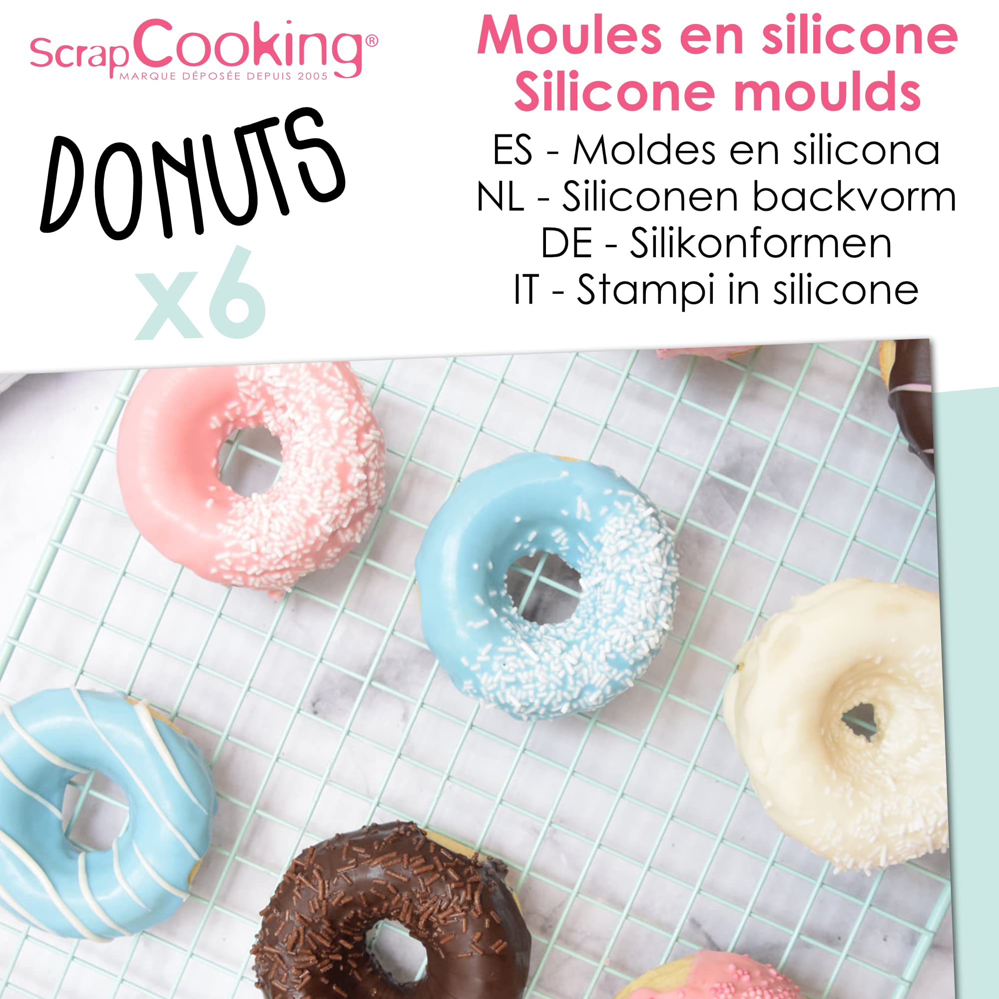 scrapcooking-moules-coffret-6-donuts-silicone-7-6-cm-2913 image 2