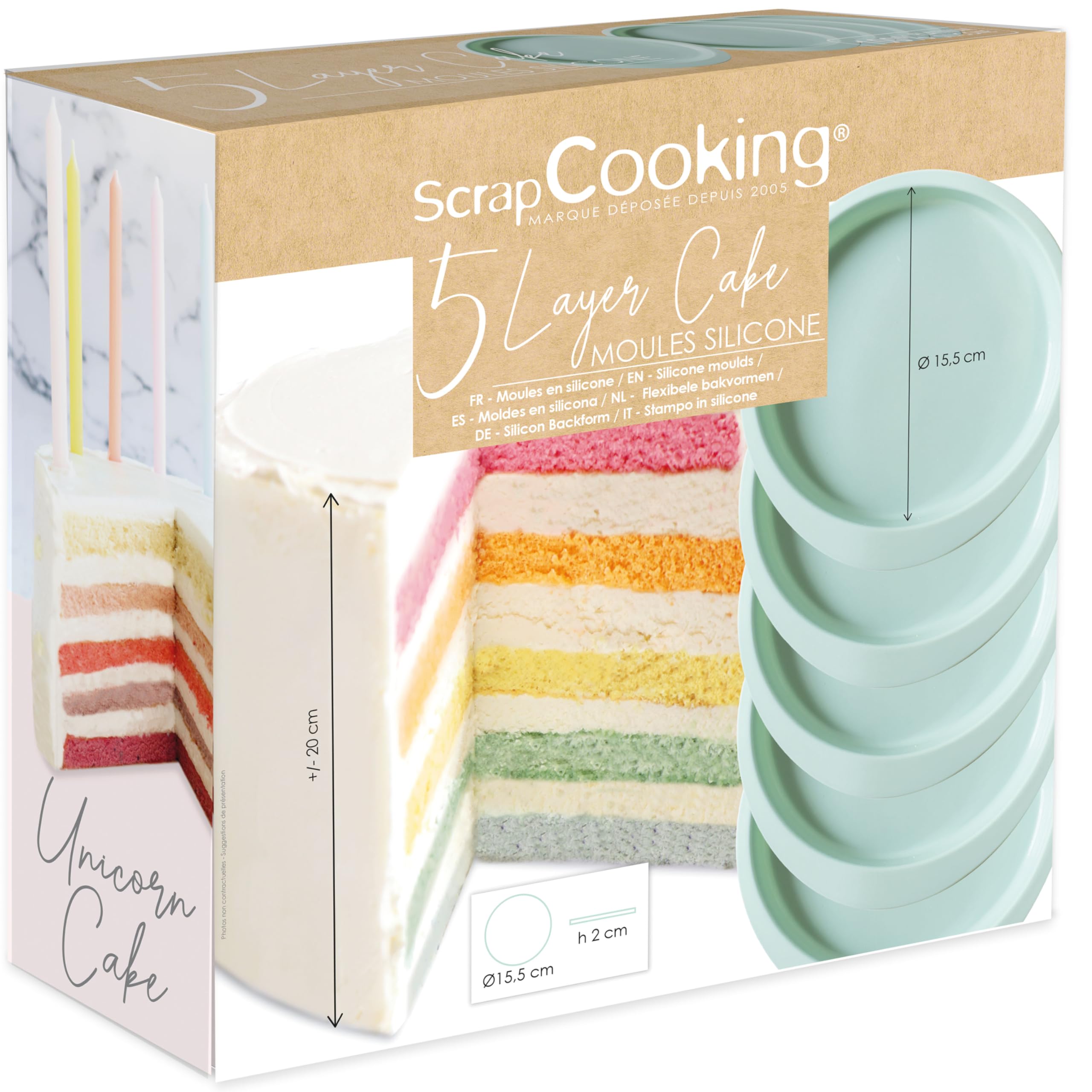 scrapcooking-moules-2065-layer-cake-silicone-15-5-cm-lot-5 image 1