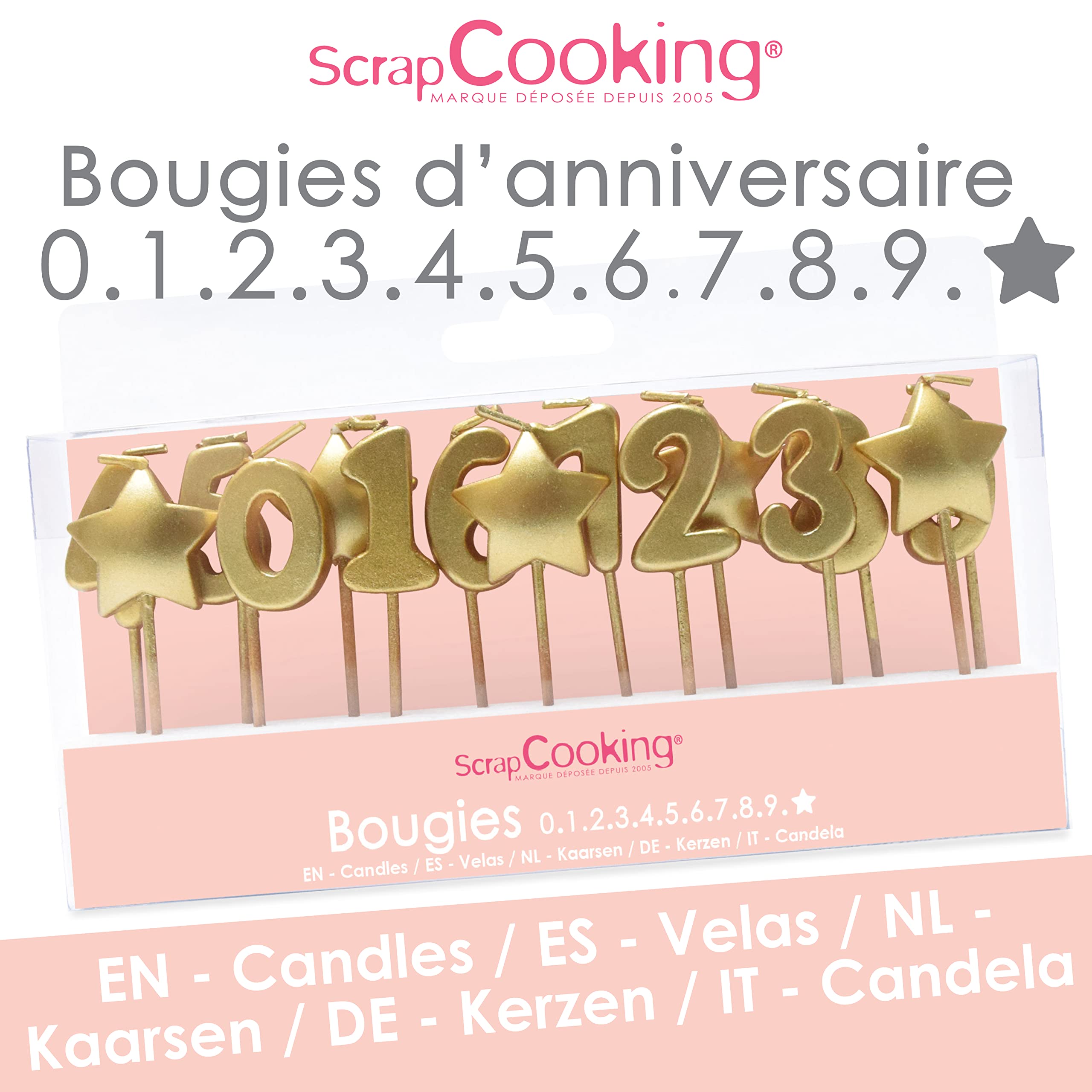 scrapcooking-d-corations-bougies-chiffres-dor-s-8-cm-lot-15 image 2