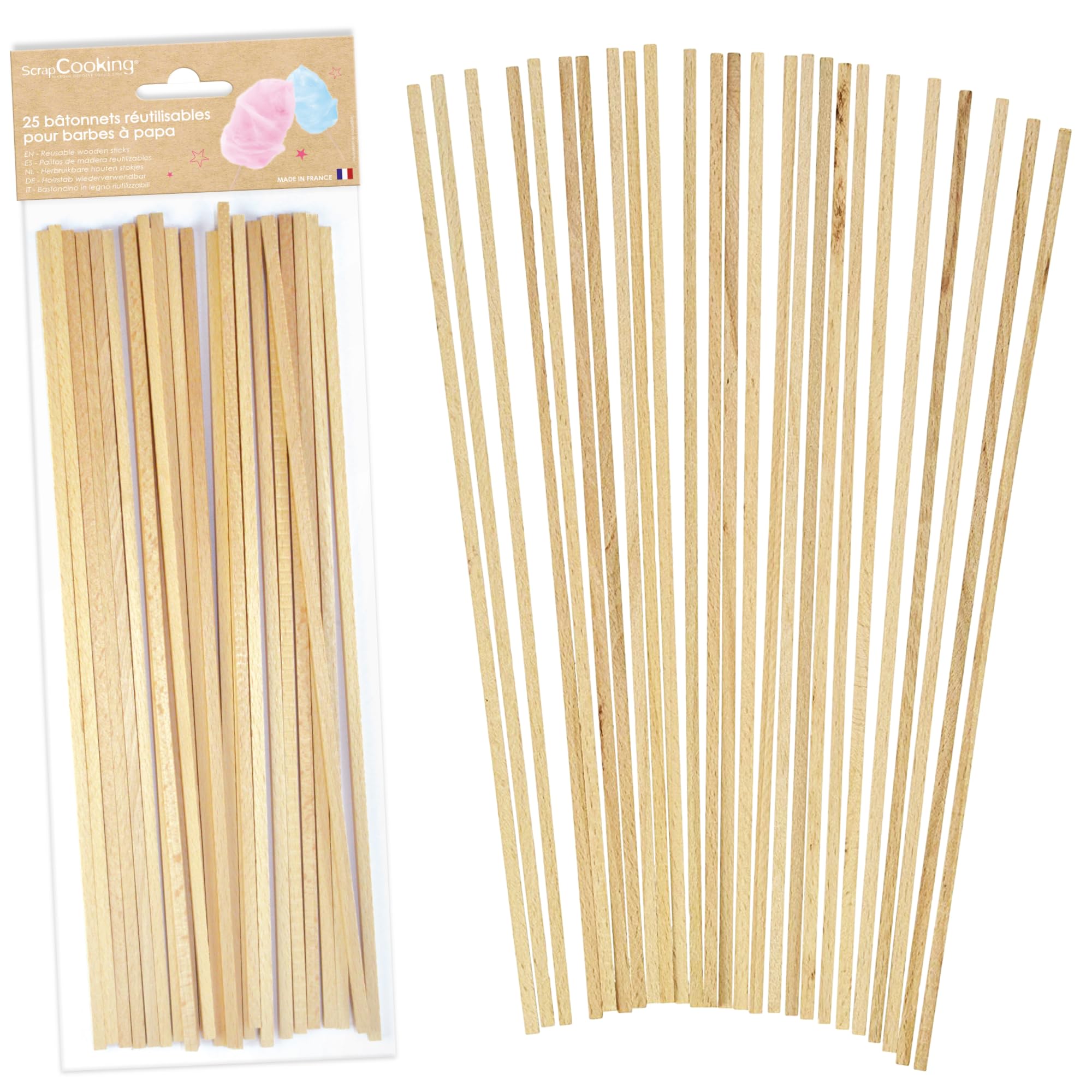 scrapcooking-mat-riel-5187-b-tonnets-bois-barbe-papa-28cm-x25 image 1