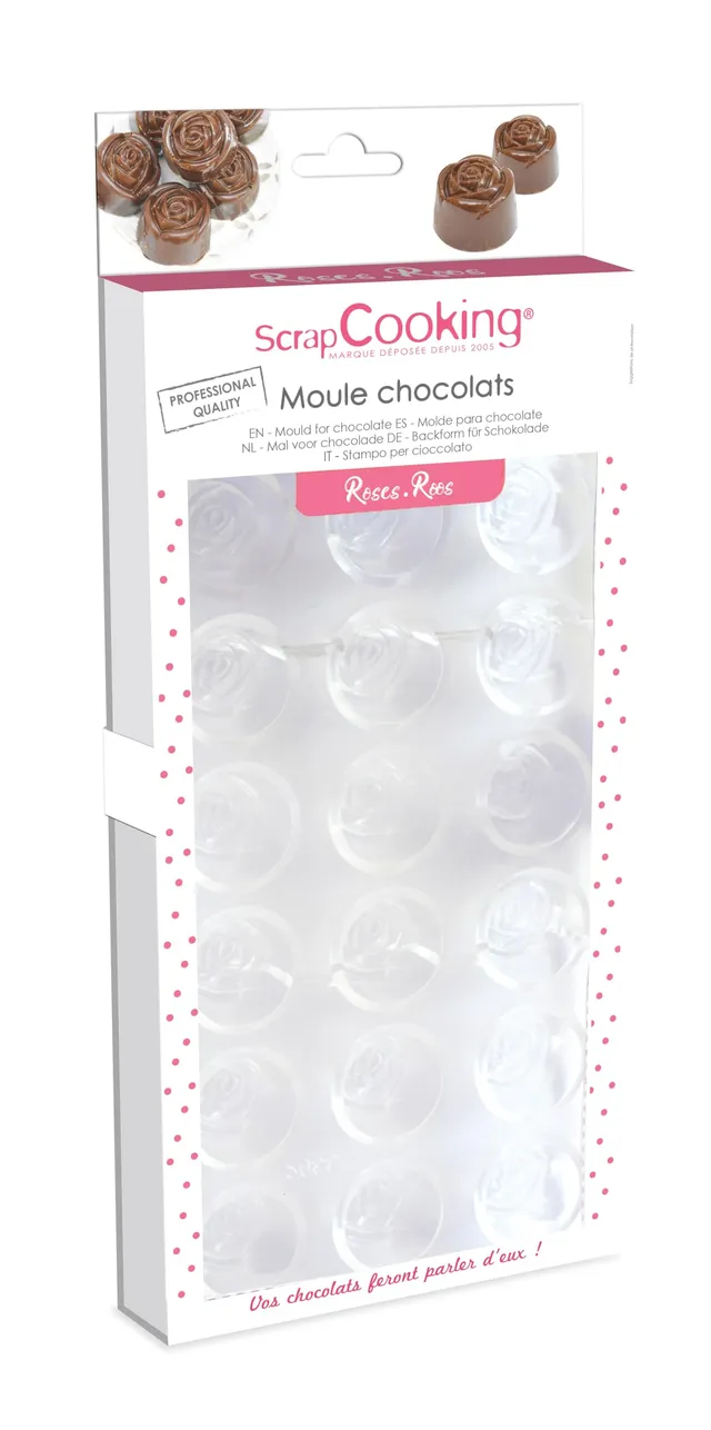 scrapcooking-moules-6752-rigide-roses-chocolat-12-empreintes image 1