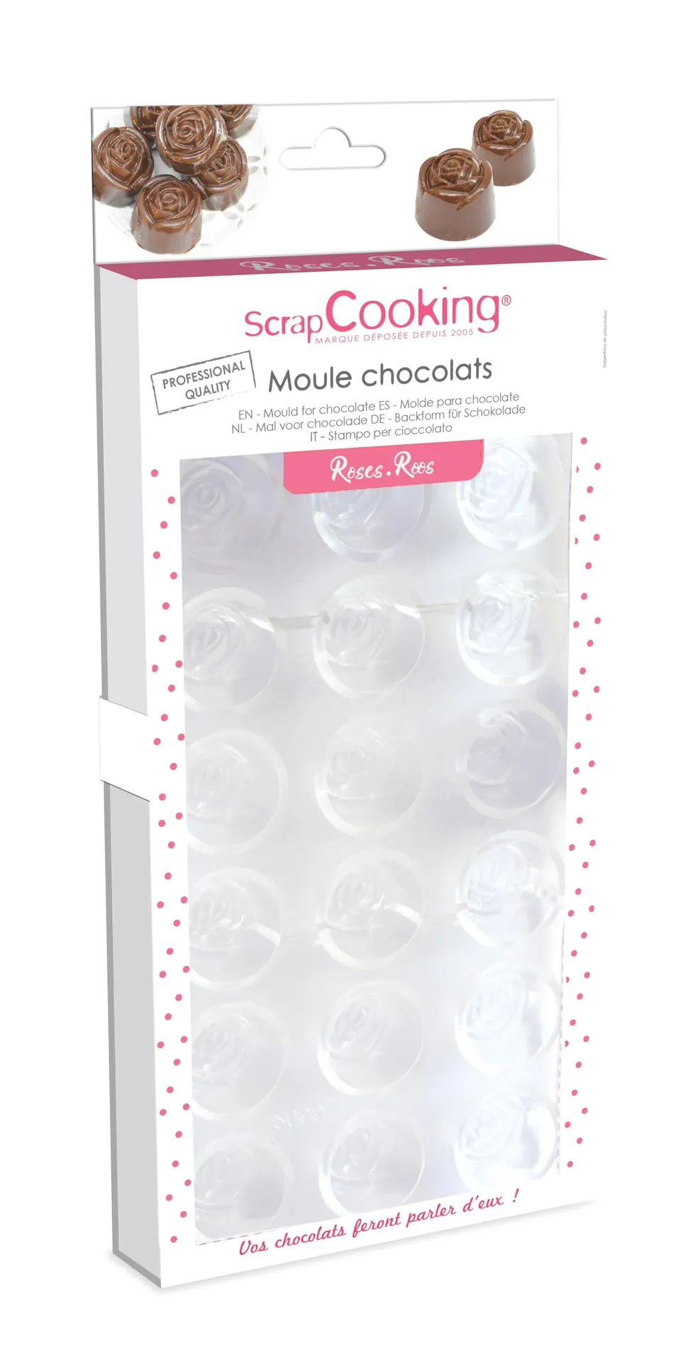 scrapcooking-moules-6752-rigide-roses-chocolat-12-empreintes image 1