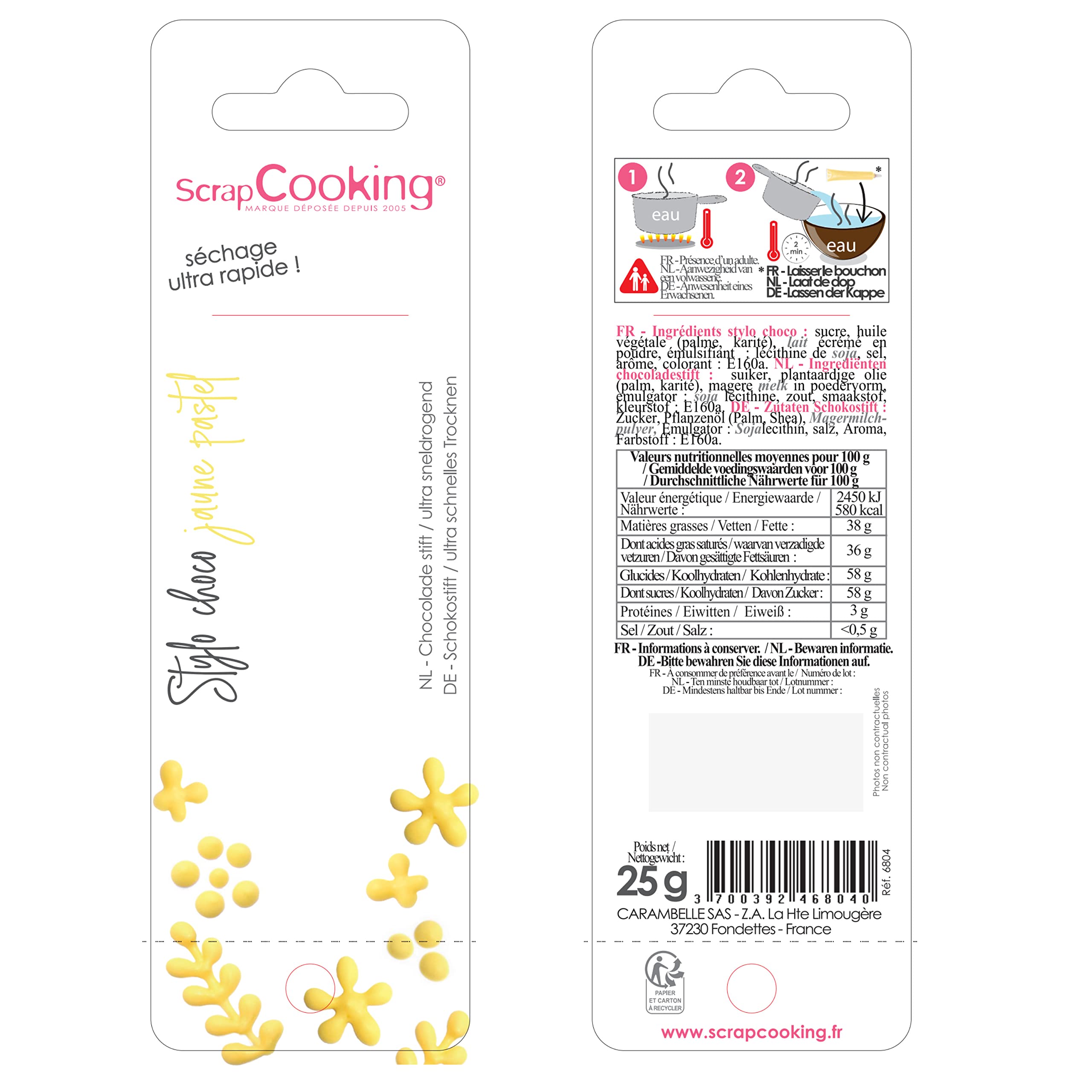 scrapcooking-d-corations-6804-stylo-choco-jaune-pastel-25g image 8