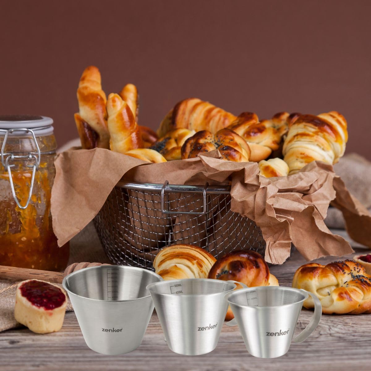 zenker-patisserie-set-3-verres-doseurs-inox-250-500-1000ml image 2