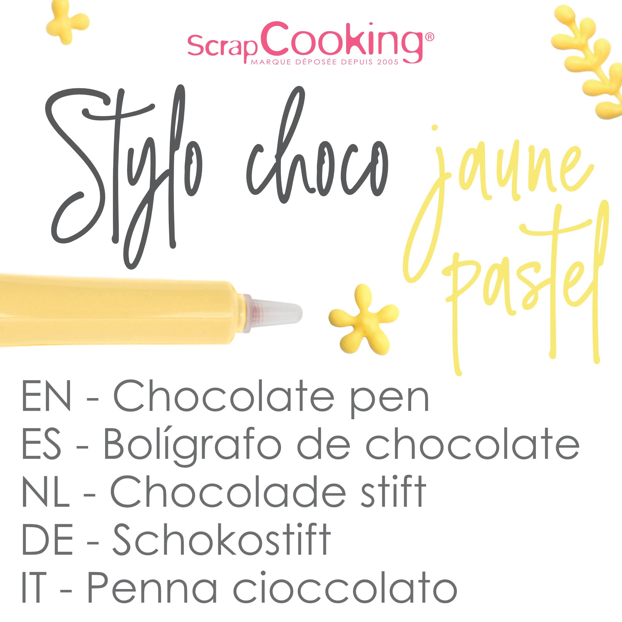 scrapcooking-d-corations-6804-stylo-choco-jaune-pastel-25g image 2