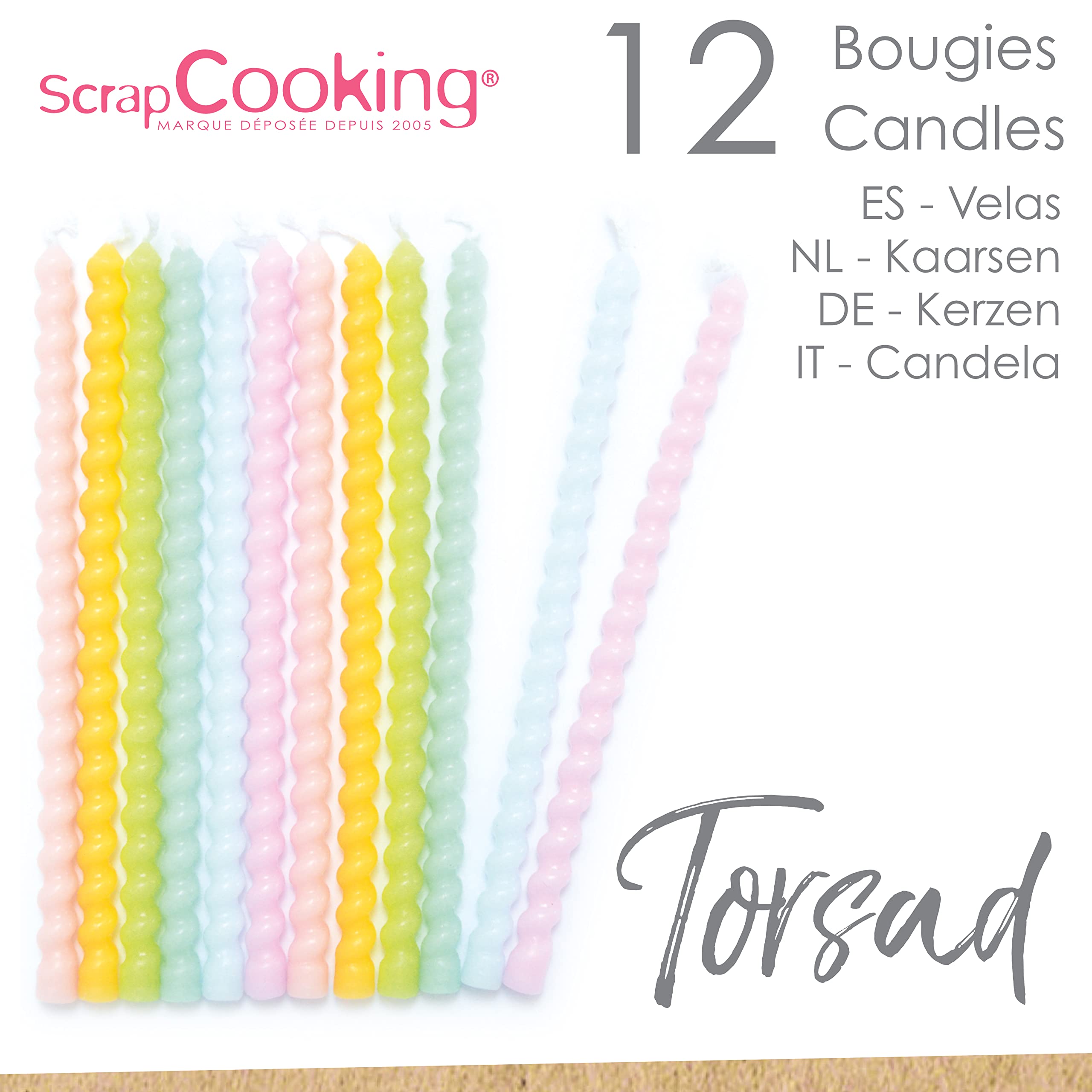 scrapcooking-d-corations-0358-bougies-torsad-es-pastel-12-pi-ces image 2