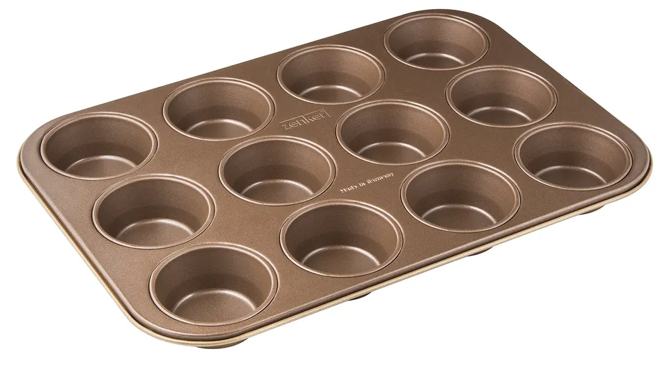 zenker-deluxe-moule-muffins-12-acier-dor-antiadh-sif image 1
