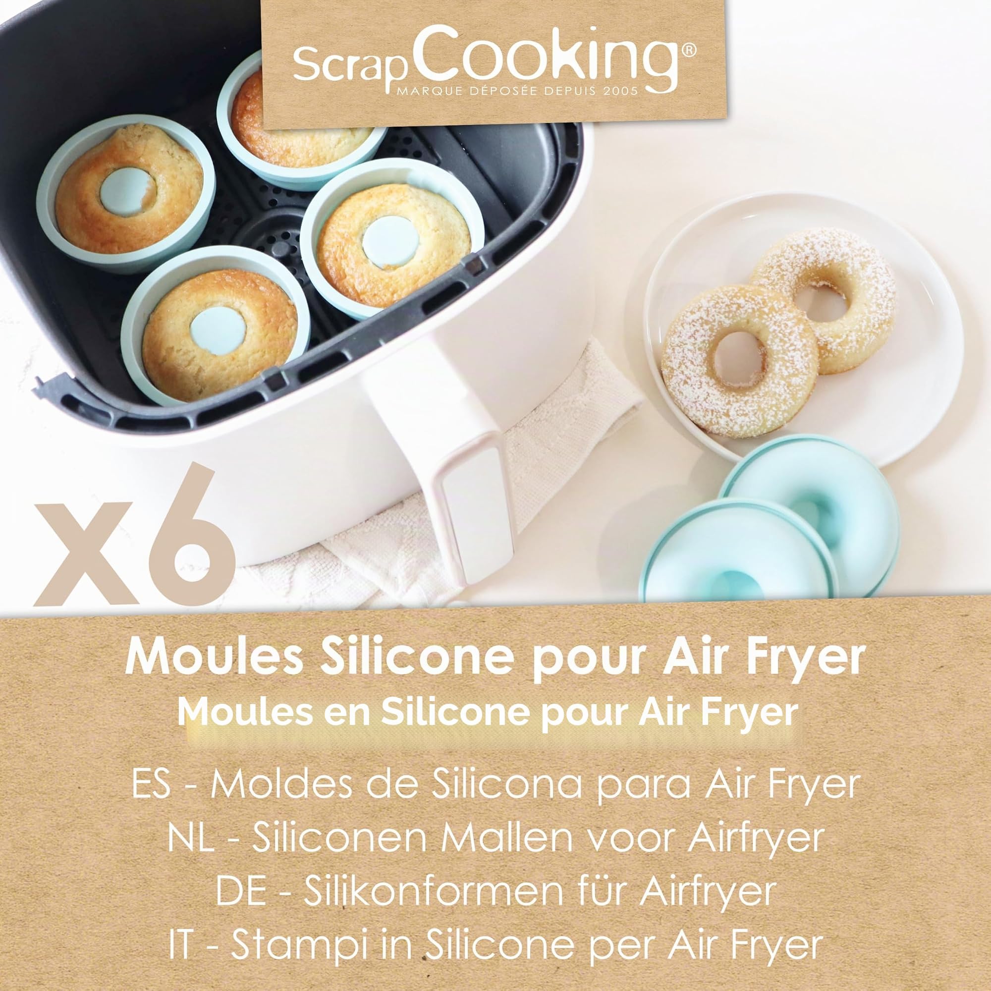 scrapcooking-moules-29135-moule-donuts-silicone-vert-d-eau-x6-air-fryer image 2
