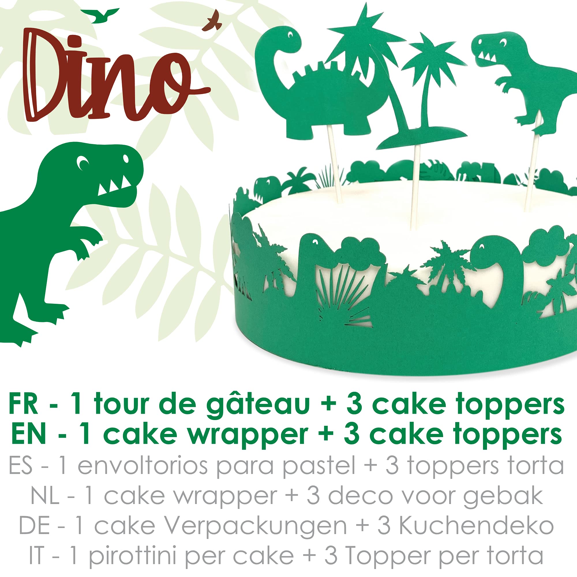 scrap-cooking-d-corations-kit-g-teau-dino-vert-18-24-cm image 2