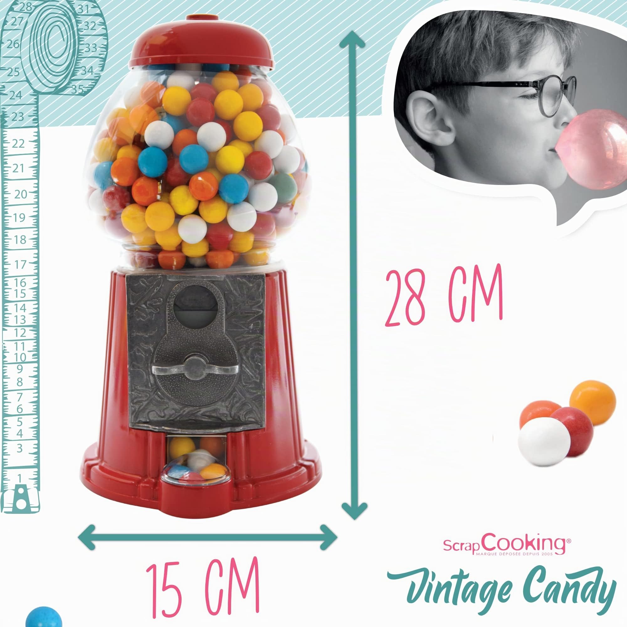 scrapcooking-appareils-distributeur-bonbons-vintage-rouge-monnayeur image 5