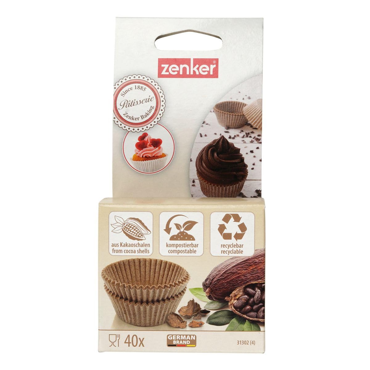 zenker-happy-cupcakes-31302-caissettes-muffins-papier-x40-brun image 7