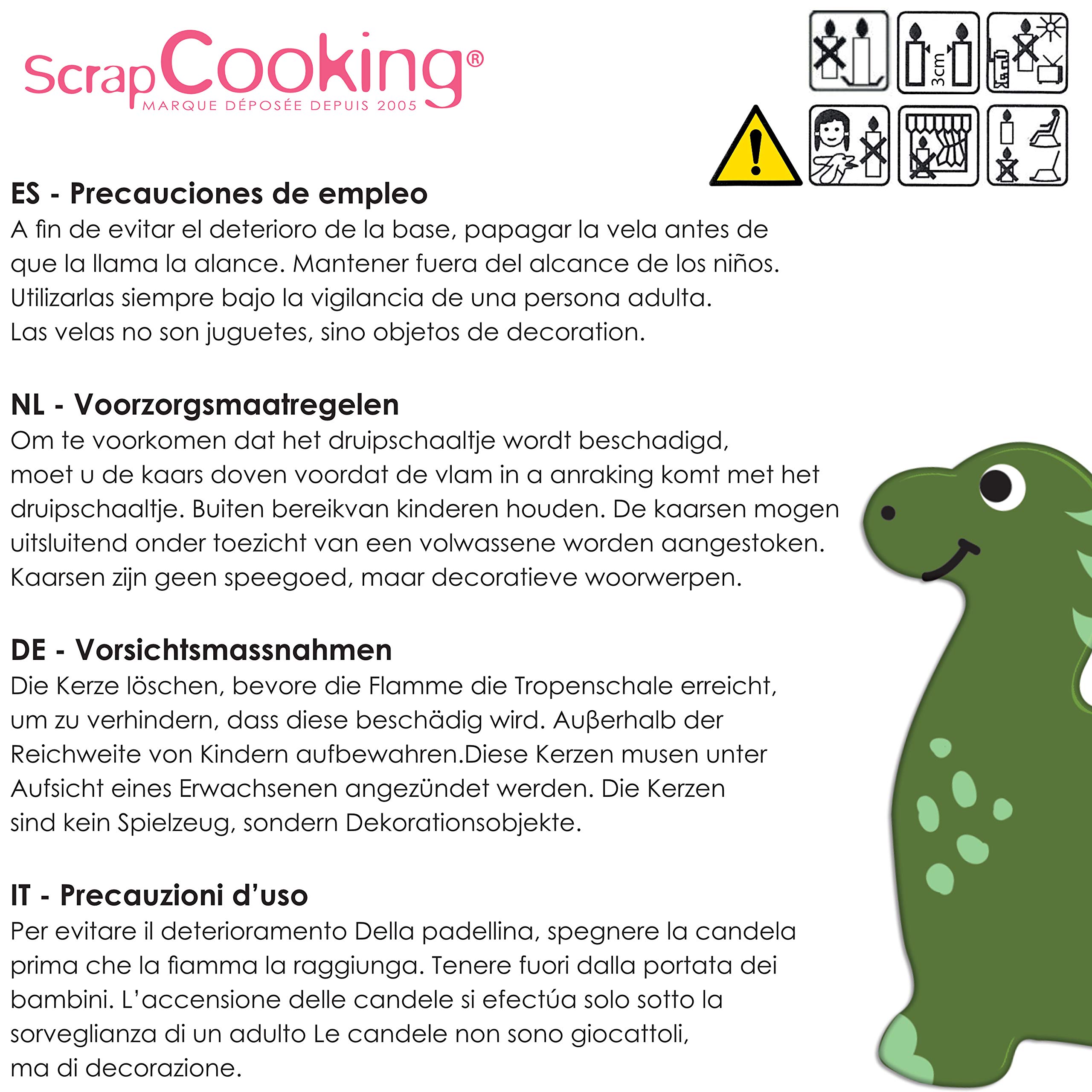 scrapcooking-d-corations-kit-8-bougies-dinosaures-g-teau-paraffine image 6