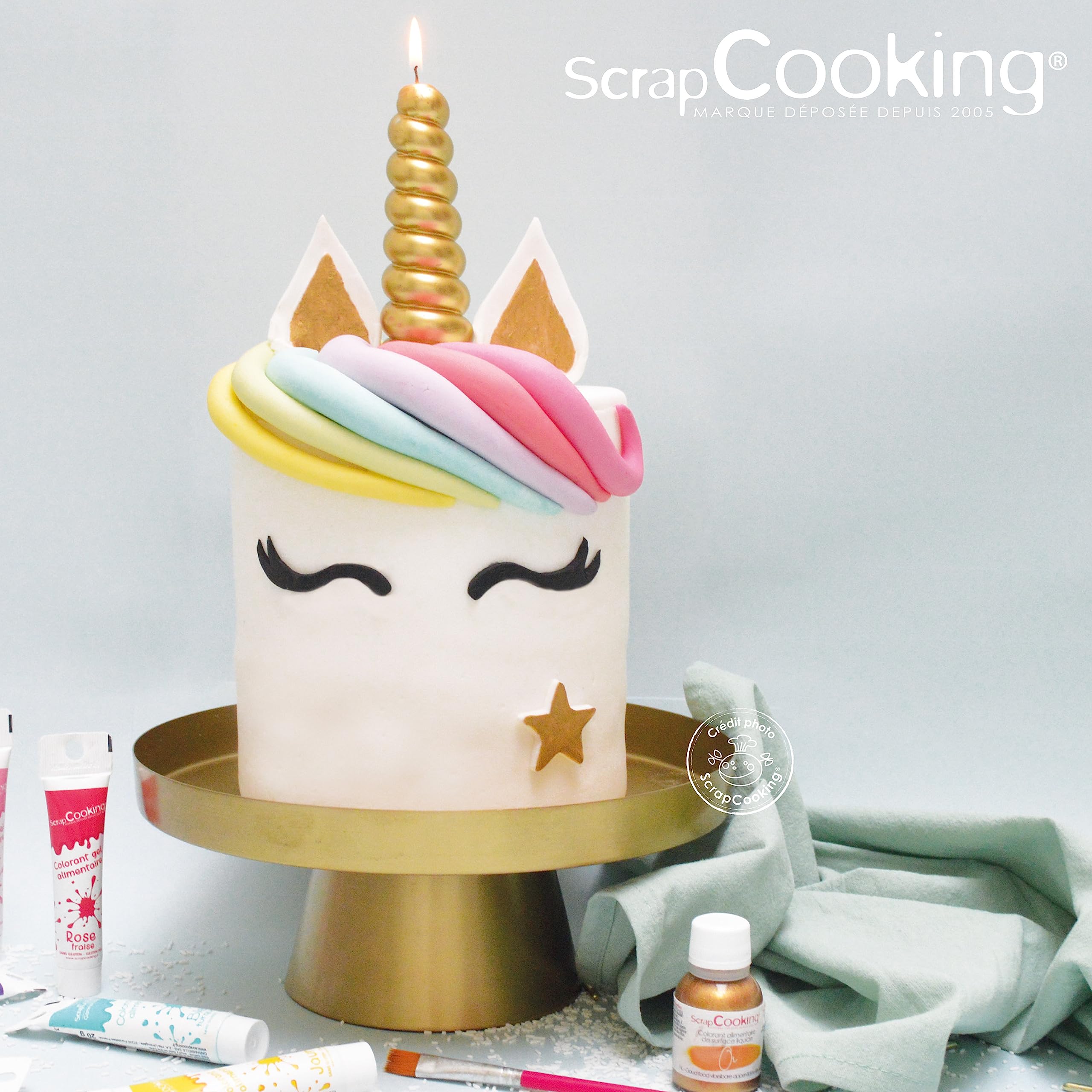 scrapcooking-d-corations-corne-licorne-0347-bougie-dor-e-xxl image 3