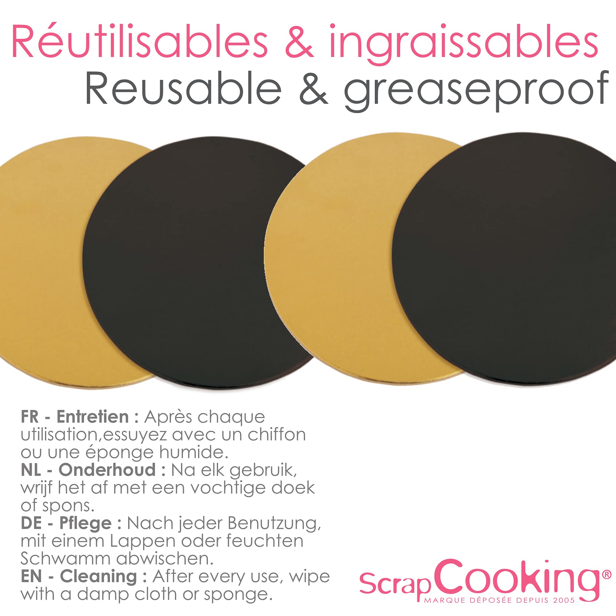 scrapcooking-mat-riel-6-supports-g-teaux-ronds-dor-noir-24-cm image 5