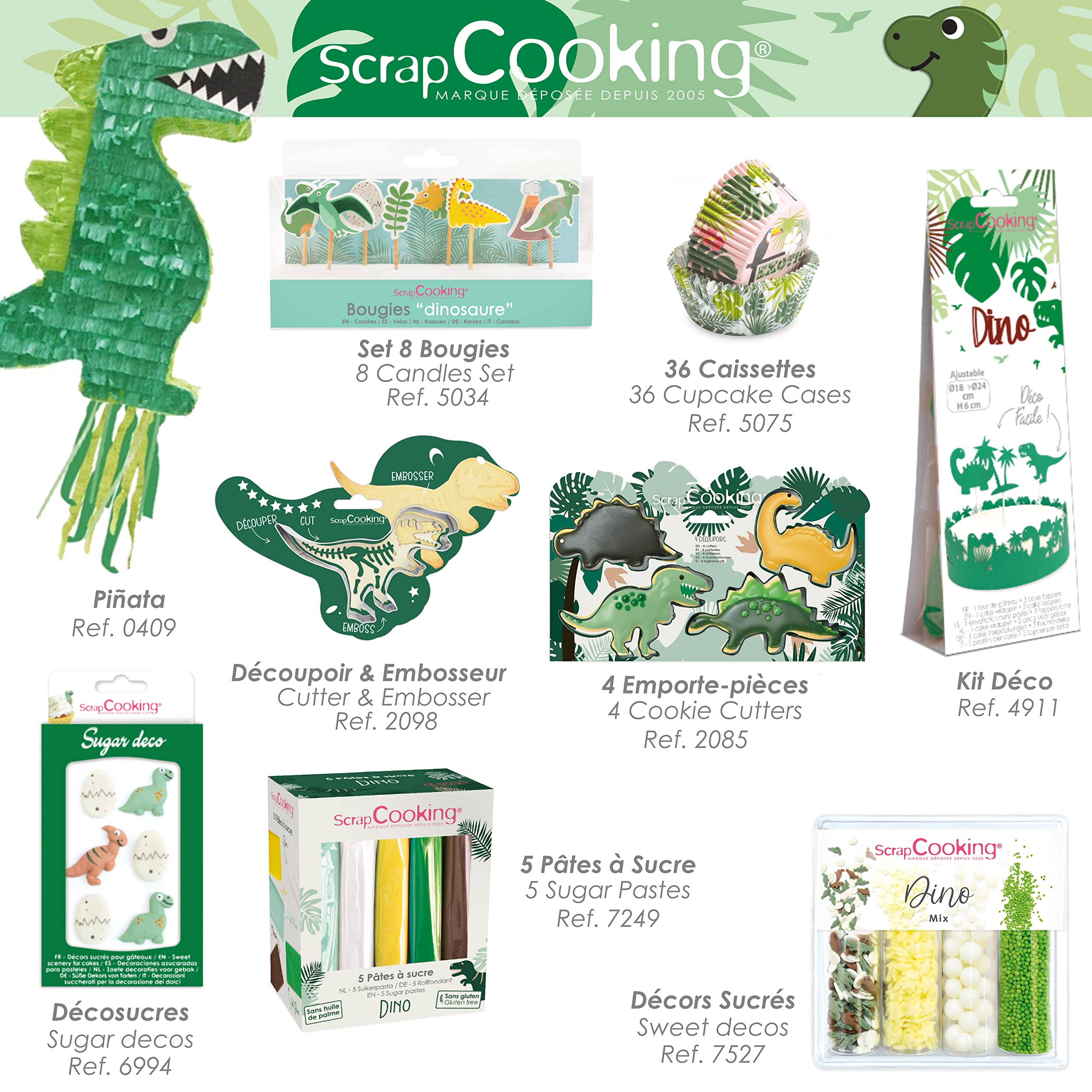 scrapcooking-4905-set-24-caissettes-toppers-cupcakes-dinosaures image 7