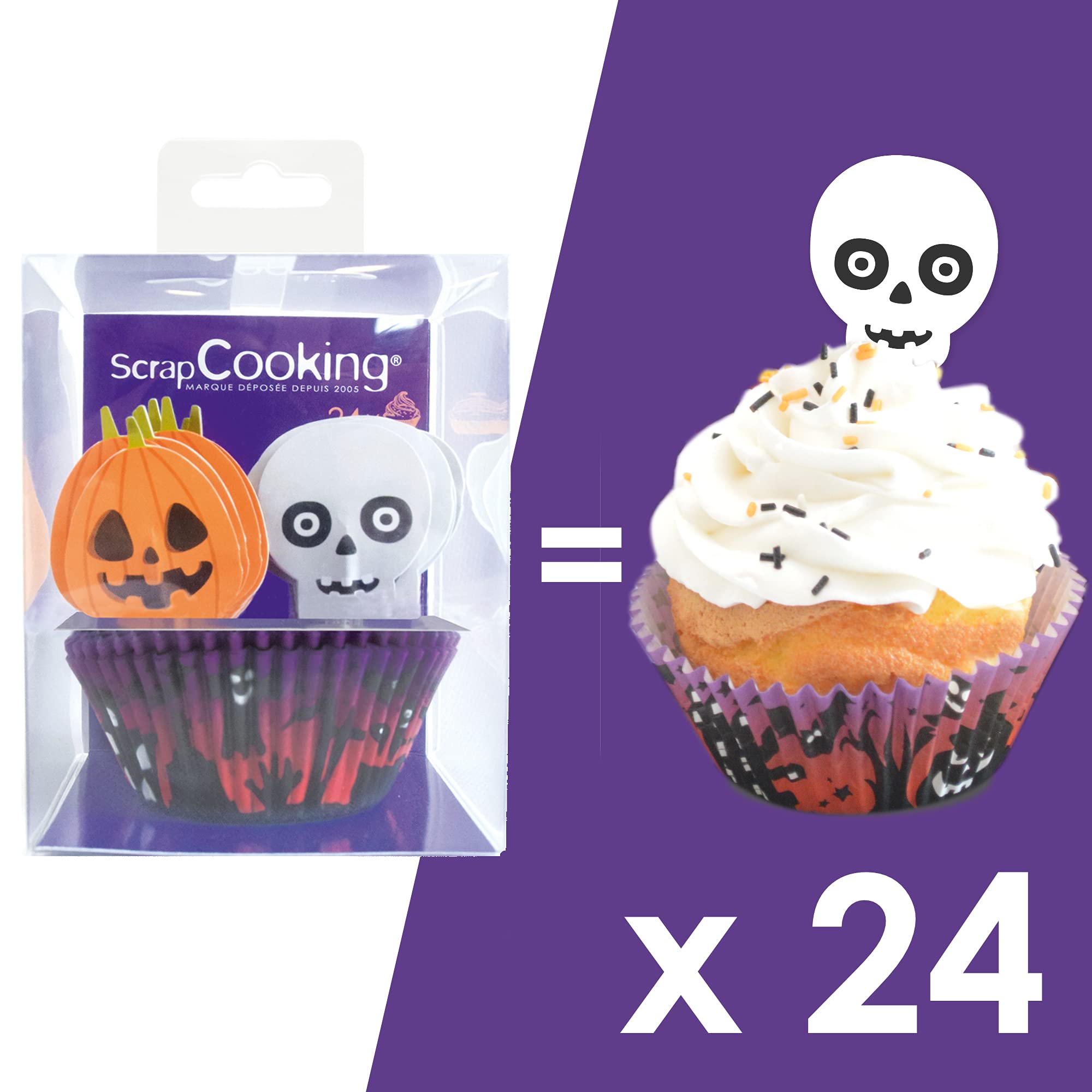 scrapcooking-d-corations-5036-kit-cupcakes-halloween-orange-violet image 3