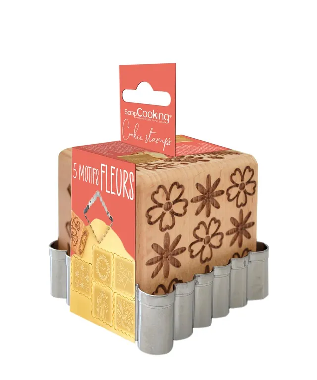 scrapcooking-tampon-bois-no-l-emporte-pi-ce-biscuits-5-motifs image 1
