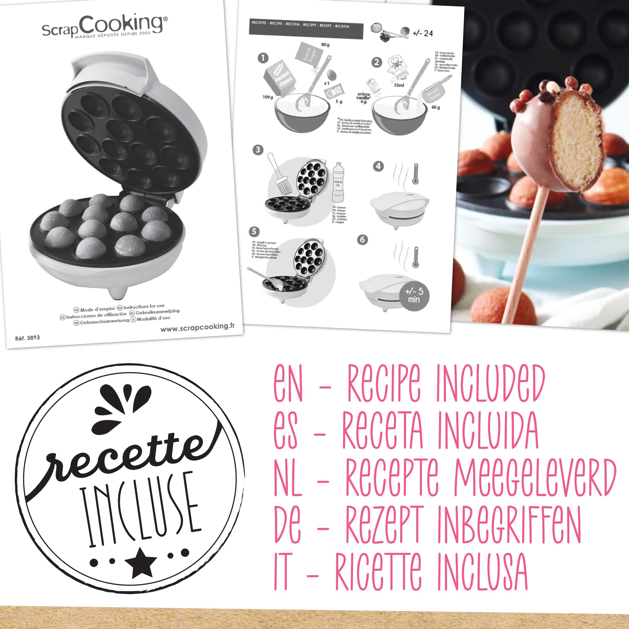 scrapcooking-3893-machine-cakepops-blanc-12-pi-ces-700-w image 6