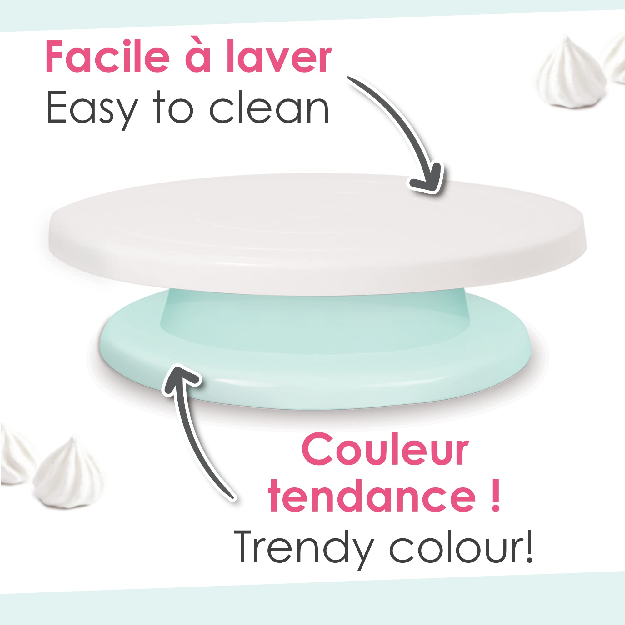 scrapcooking-mat-riel-5204-plateau-tournant-28-cm-blanc-vert-d-eau image 7