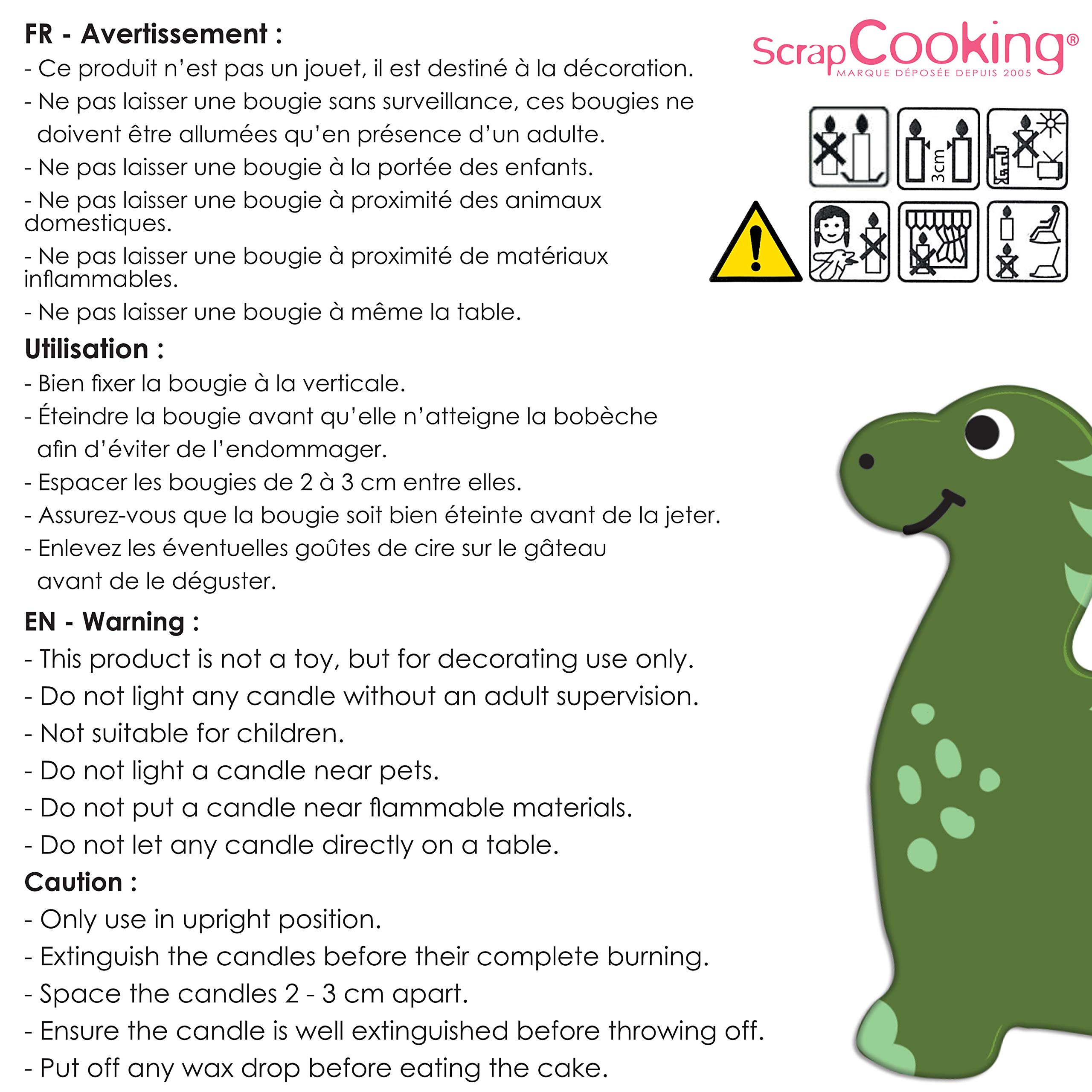 scrapcooking-d-corations-kit-8-bougies-dinosaures-g-teau-paraffine image 5