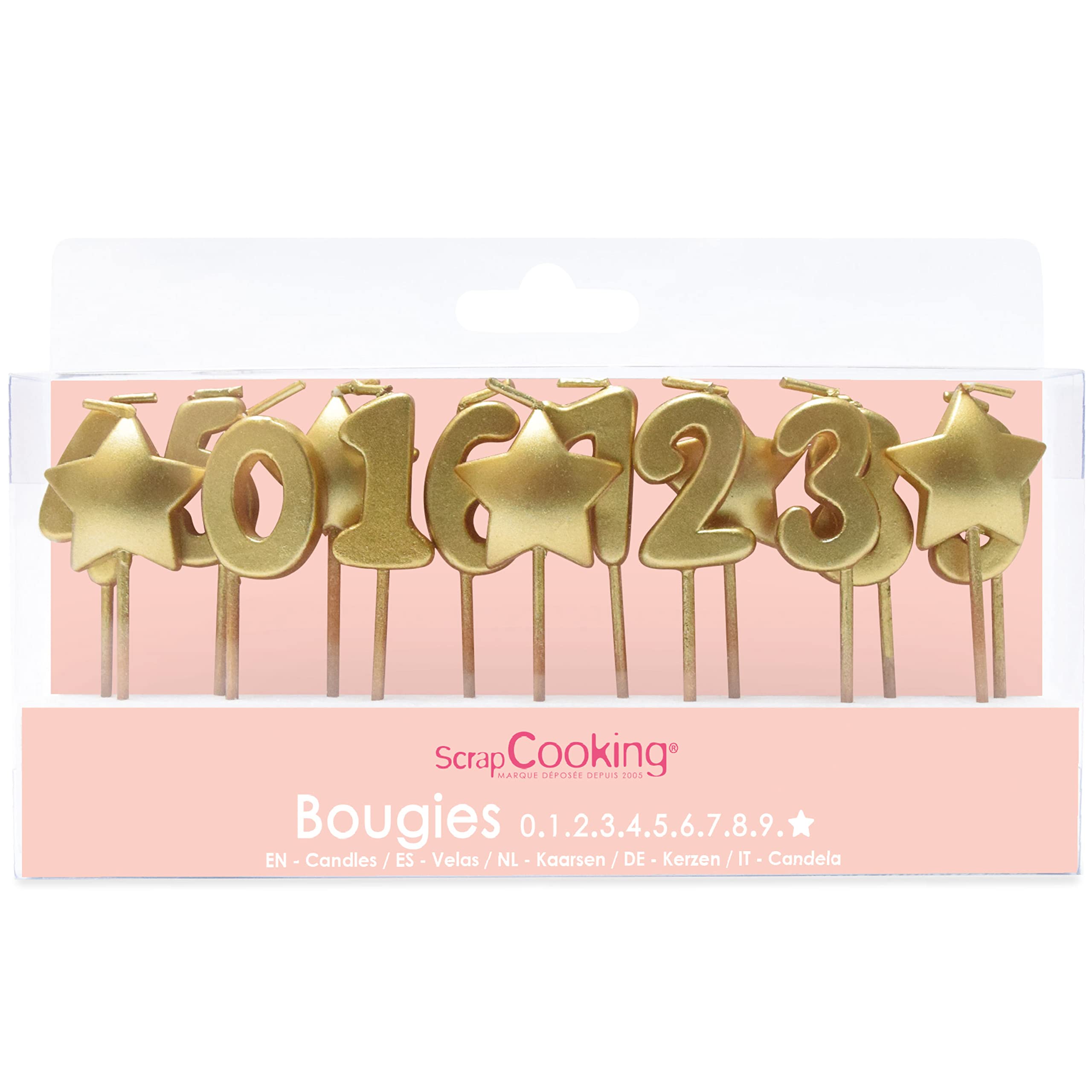 scrapcooking-d-corations-bougies-chiffres-dor-s-8-cm-lot-15 image 1