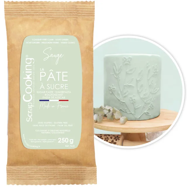 scrapcooking-p-tes-sucre-7621-vert-sauge-250-g-naturel image 1