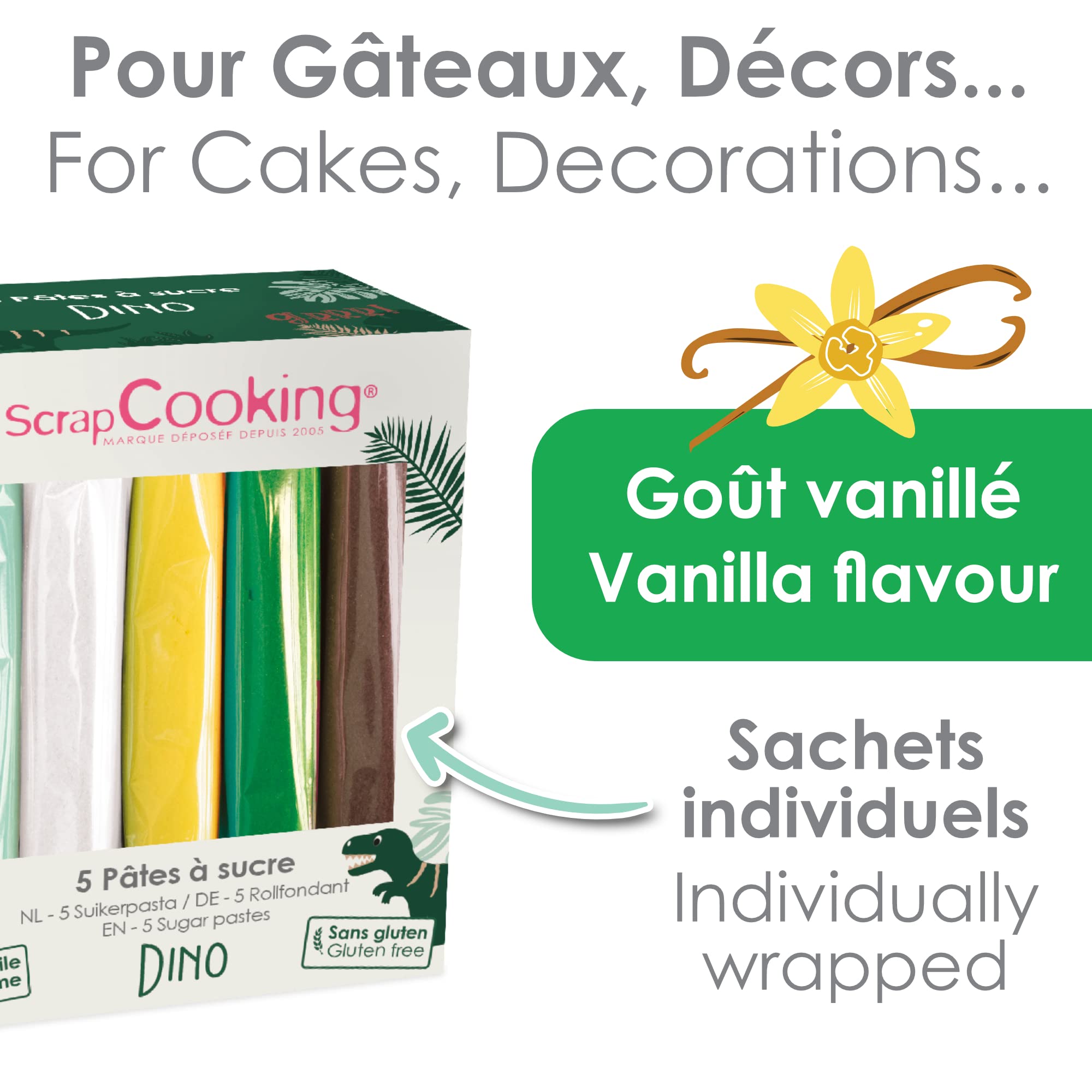 scrapcooking-p-tes-sucre-dinosaure-5x80-g-vanille image 5