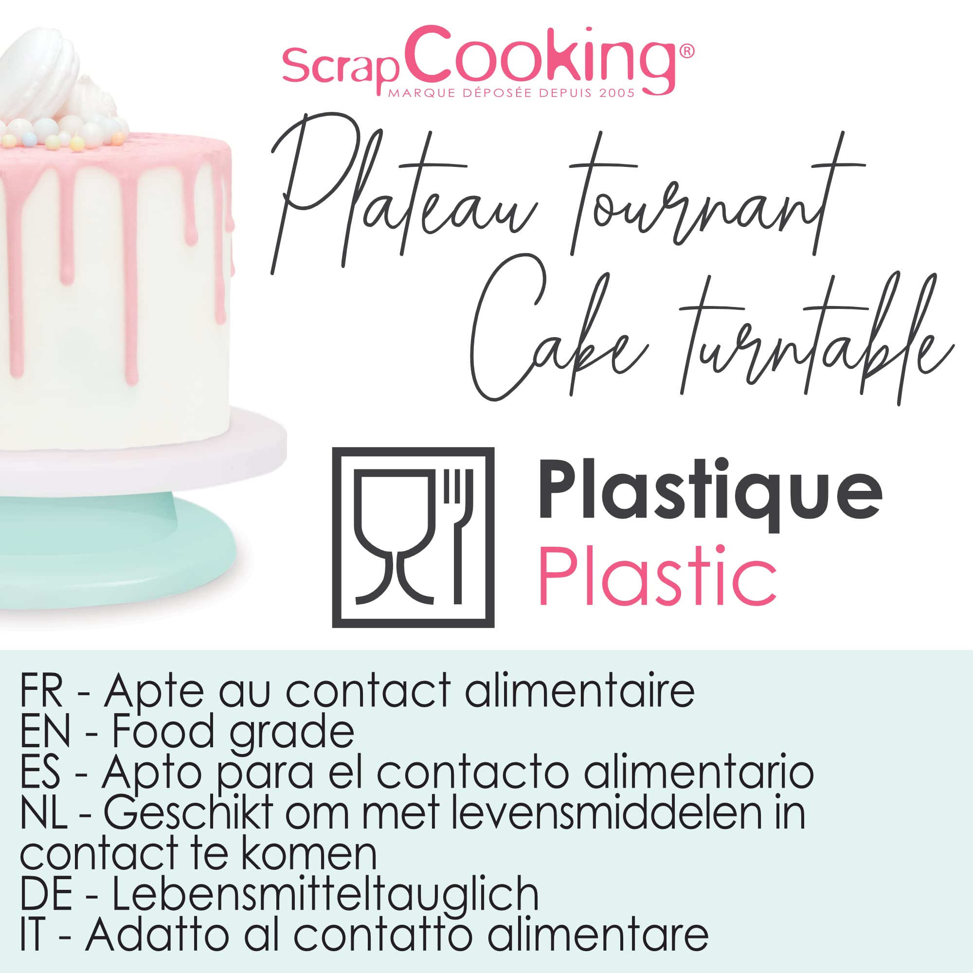 scrapcooking-mat-riel-5204-plateau-tournant-28-cm-blanc-vert-d-eau image 6