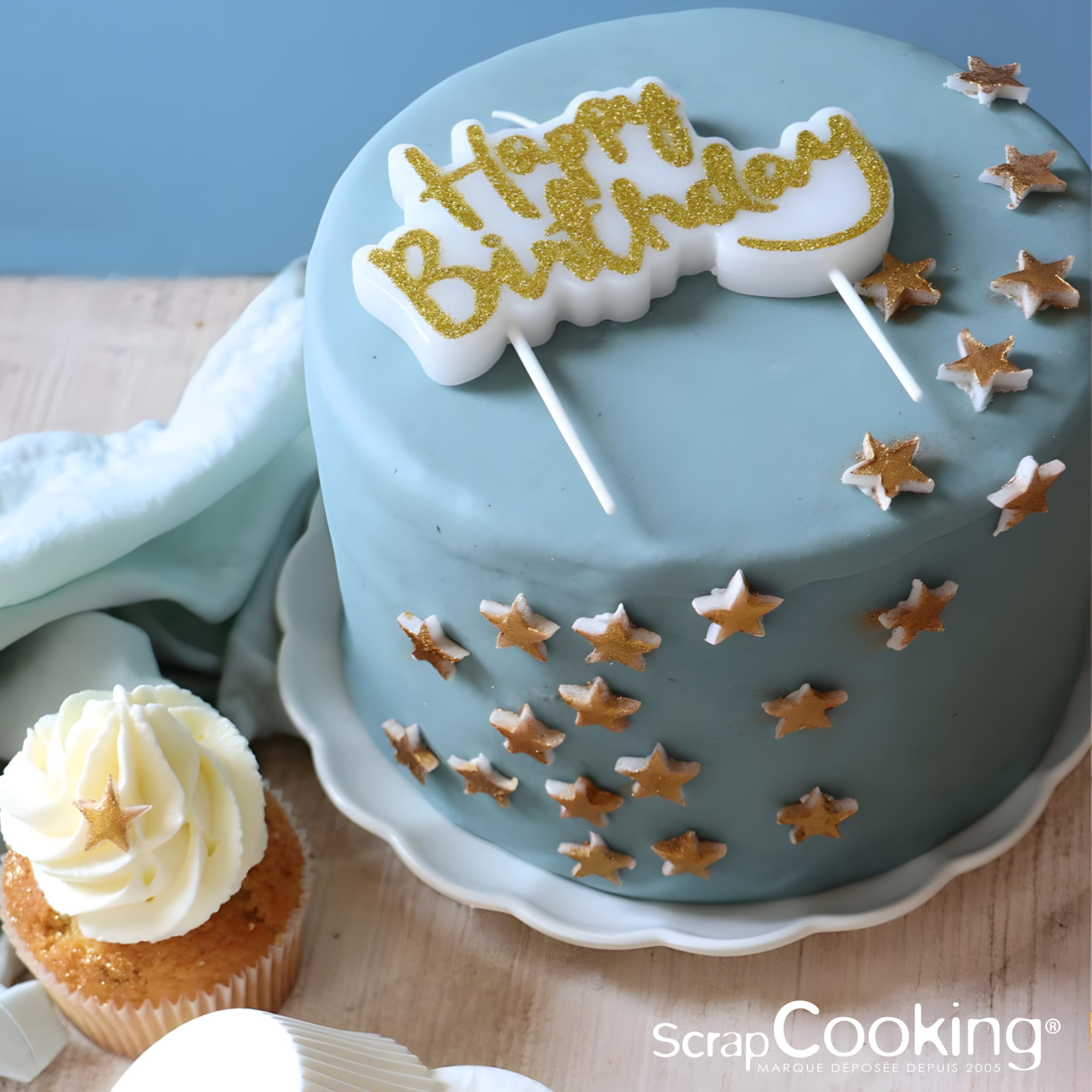scrapcooking-happy-birthday-4825-bougie-g-teau-or-10-cm image 3