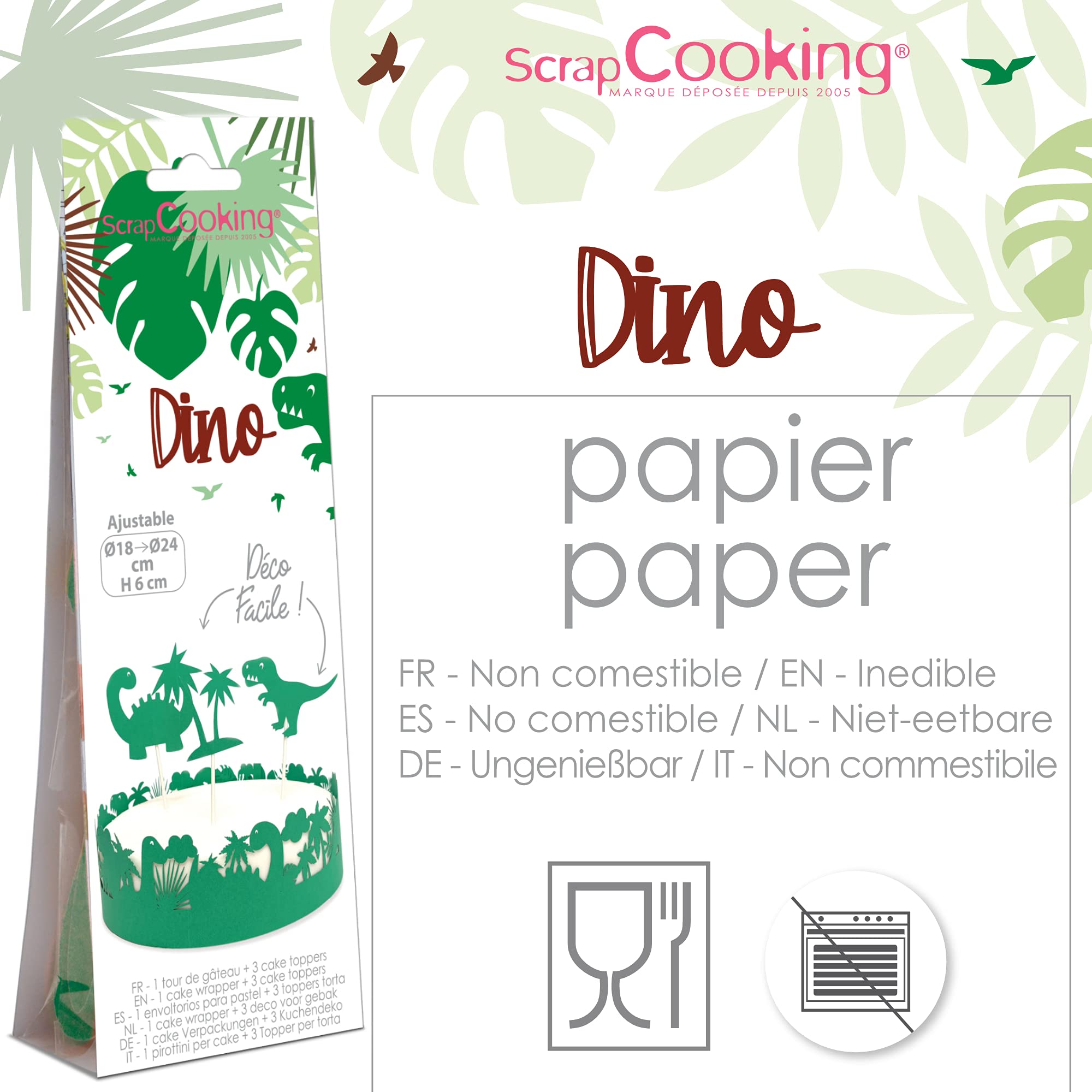 scrap-cooking-d-corations-kit-g-teau-dino-vert-18-24-cm image 5