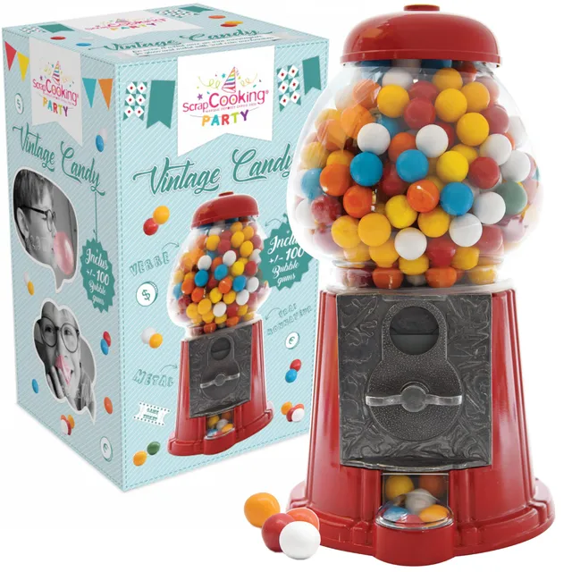 scrapcooking-appareils-distributeur-bonbons-vintage-rouge-monnayeur image 1
