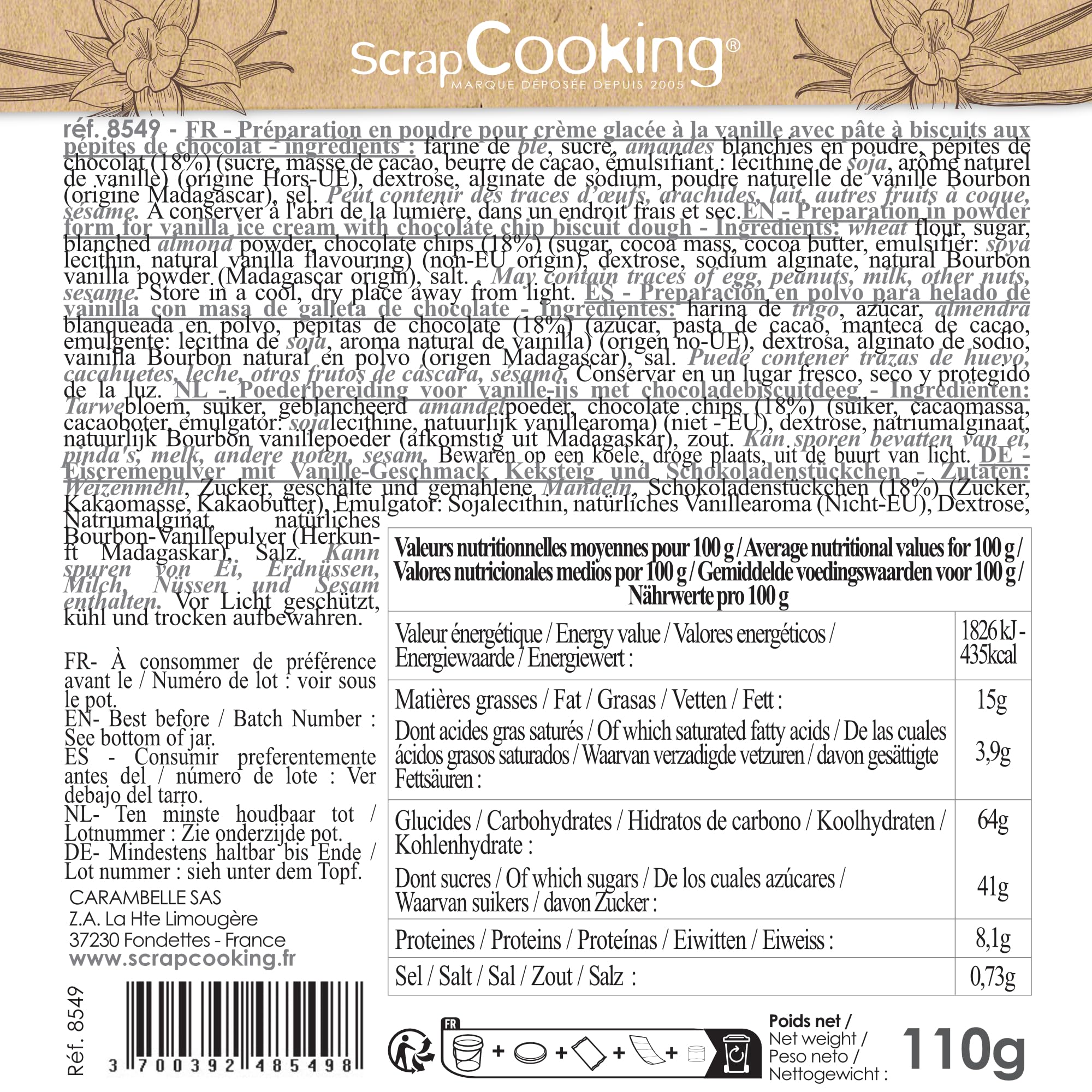 scrapcooking-ingr-dients-pr-paration-glace-vanille-cookie-dough-110-g image 2