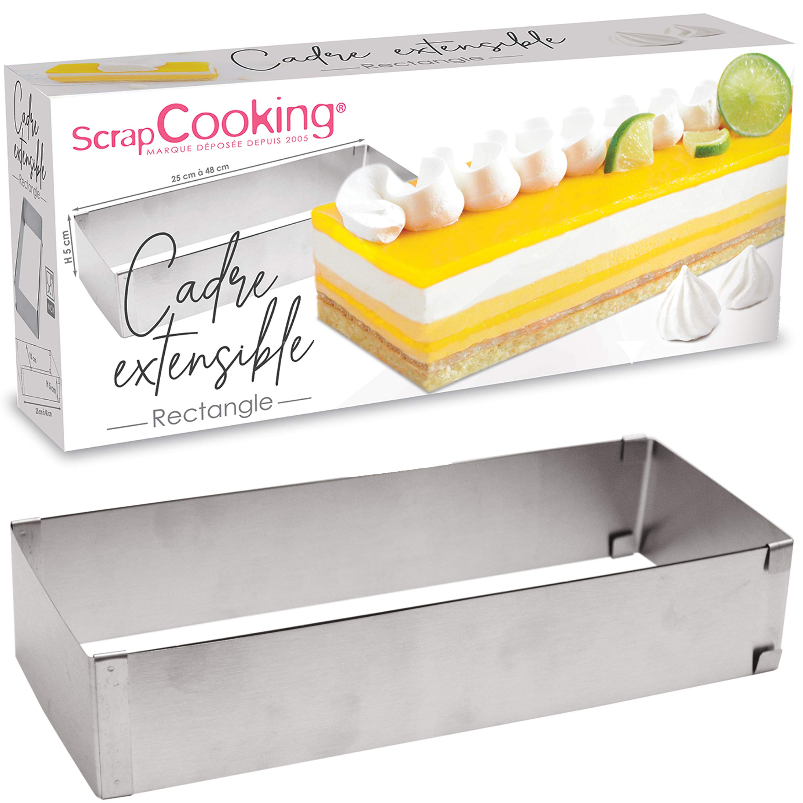 scrapcooking-moules-1916-cadre-rectangulaire-extensible-inox-25-48-cm image 1