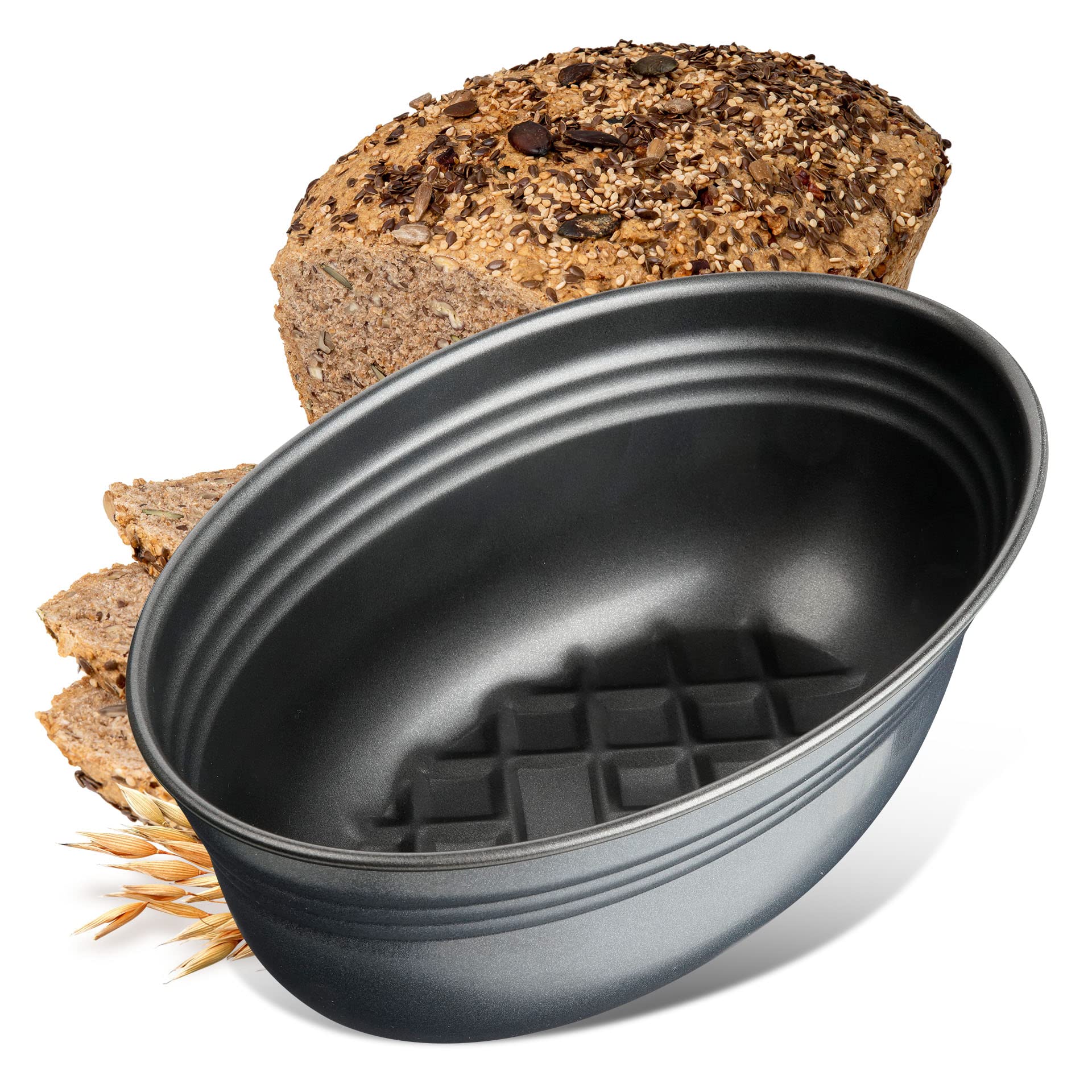 zenker-dein-brot-6520-moule-pain-ovale-noir-26-cm-acier image 2