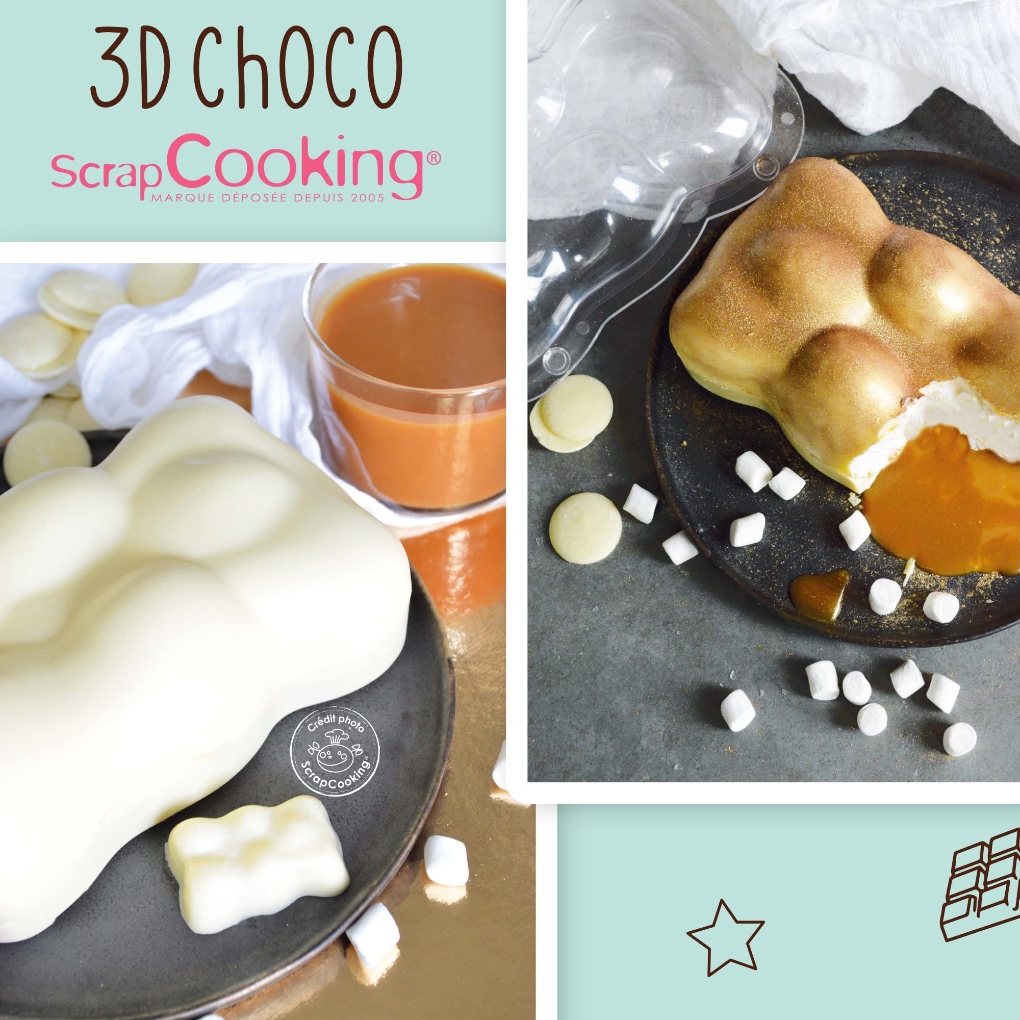 scrapcooking-moules-moule-rigide-ourson-chocolat-3d-6756-2-empreintes image 8