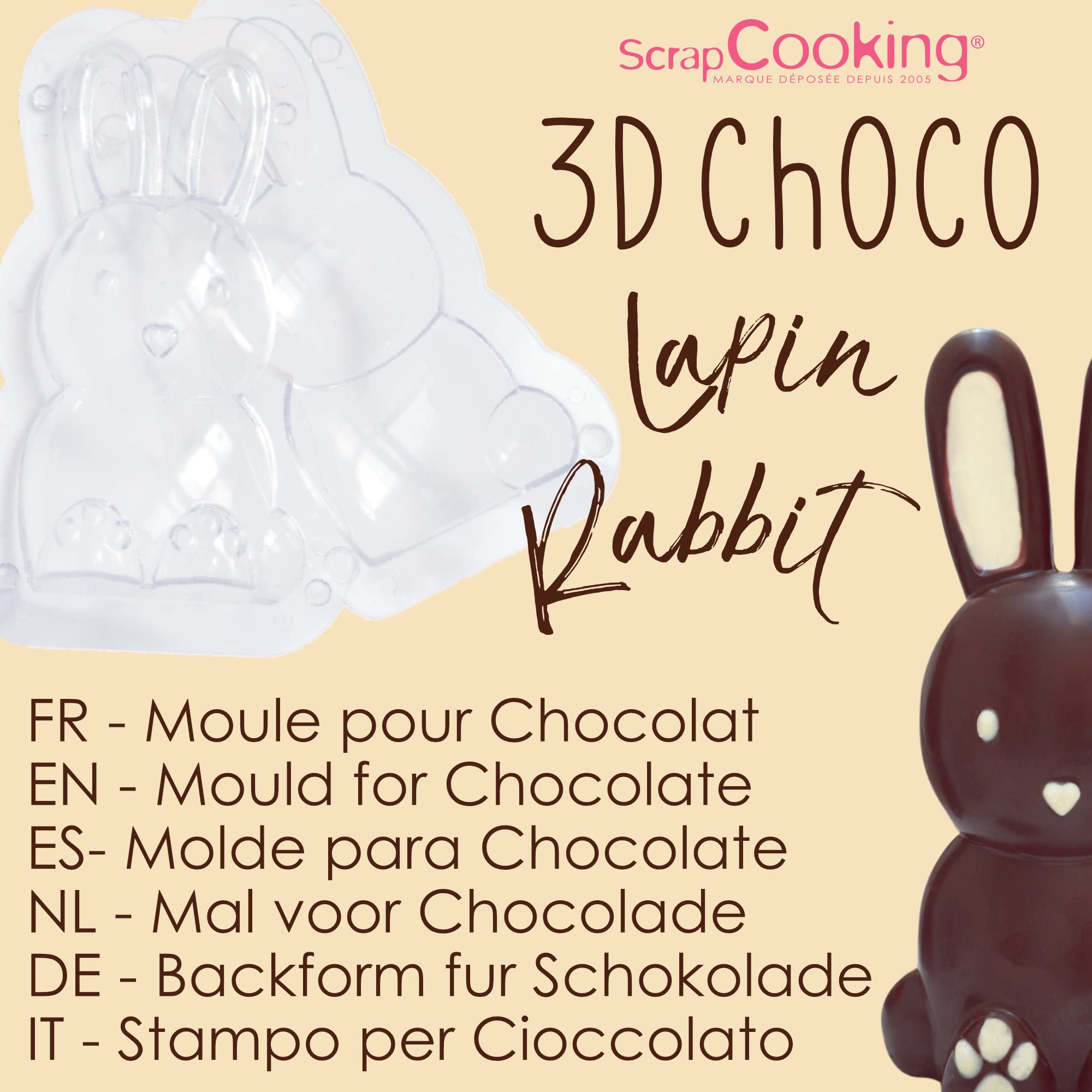 scrapcooking-moules-6757-moule-chocolat-lapin-3d-rigide image 2