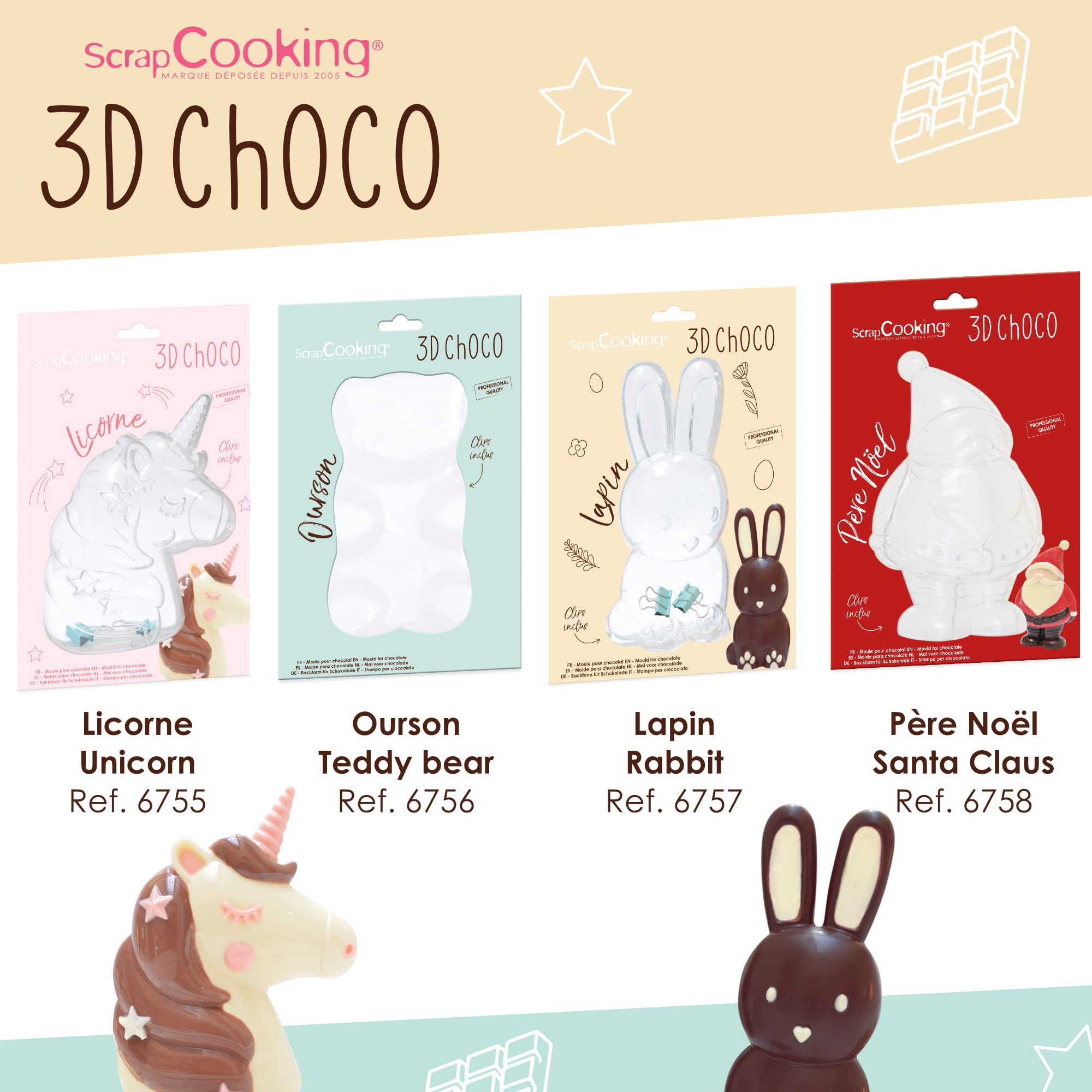 scrapcooking-moules-moule-rigide-ourson-chocolat-3d-6756-2-empreintes image 7