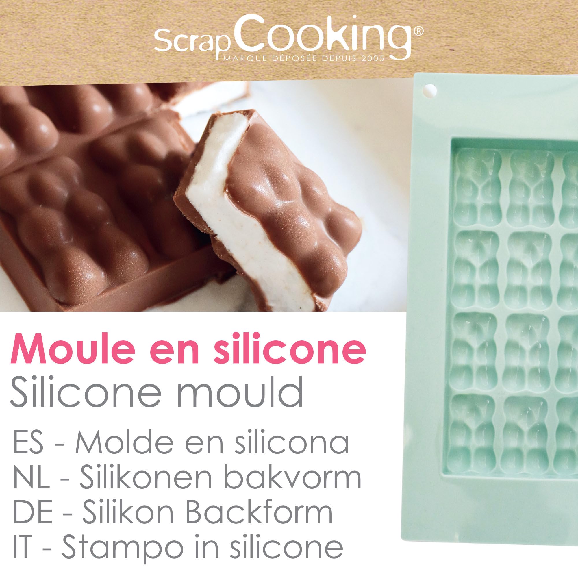 scrapcooking-moules-6719-moule-tablette-oursons-turquoise image 2