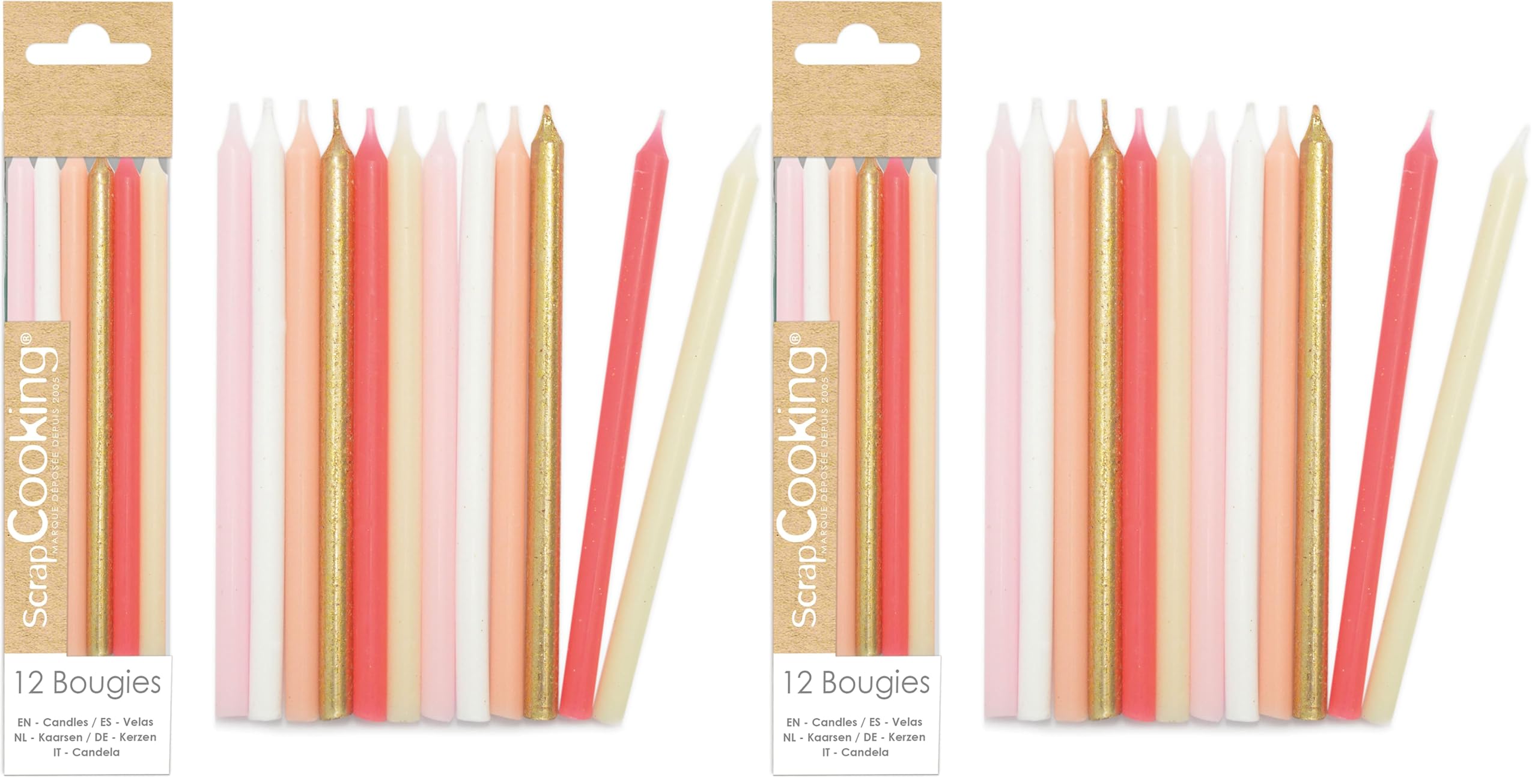 scrapcooking-d-corations-0359-bougies-longues-roses-et-or-12-cm image 8