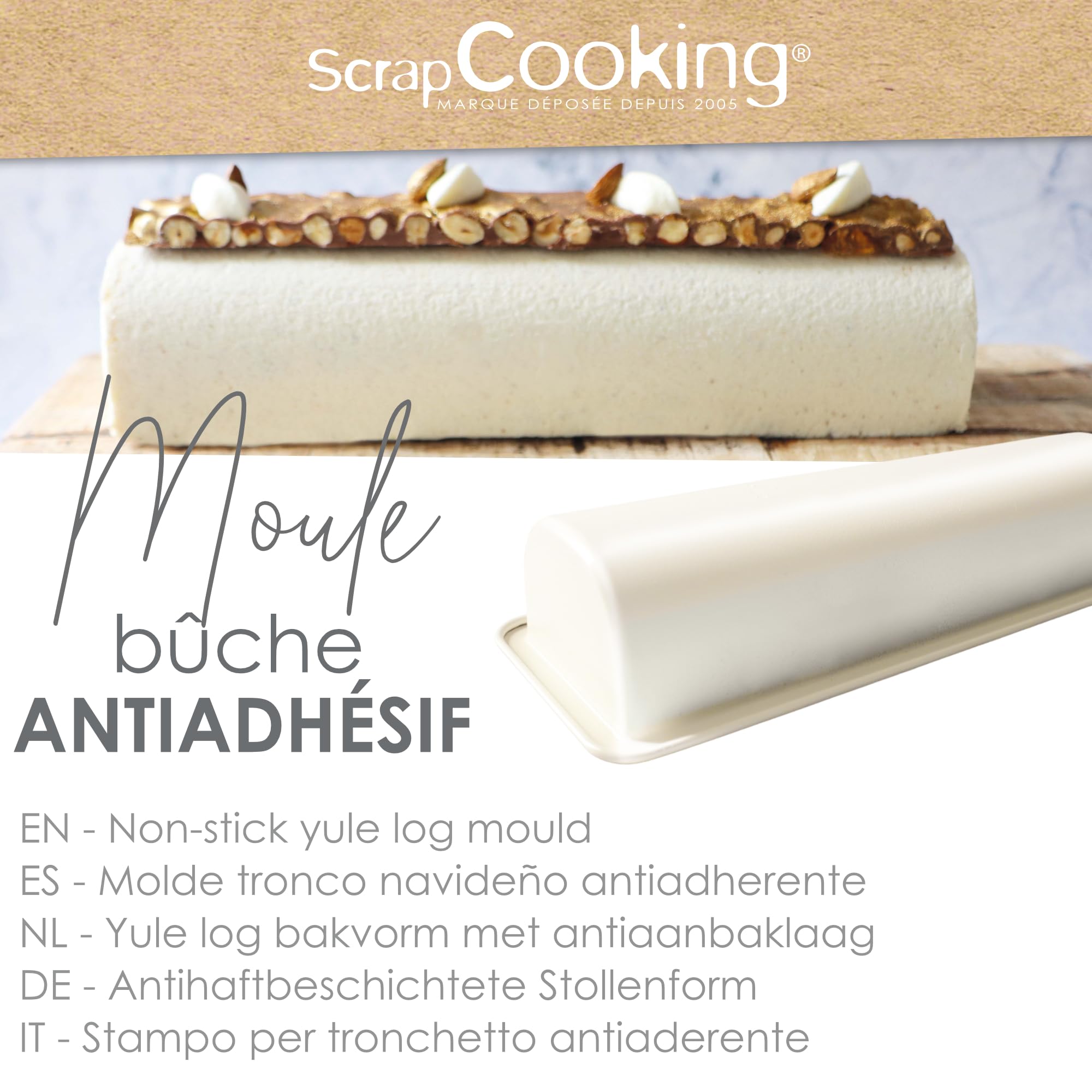 scrapcooking-moules-1293-moule-b-che-acier-beige-28-cm image 2