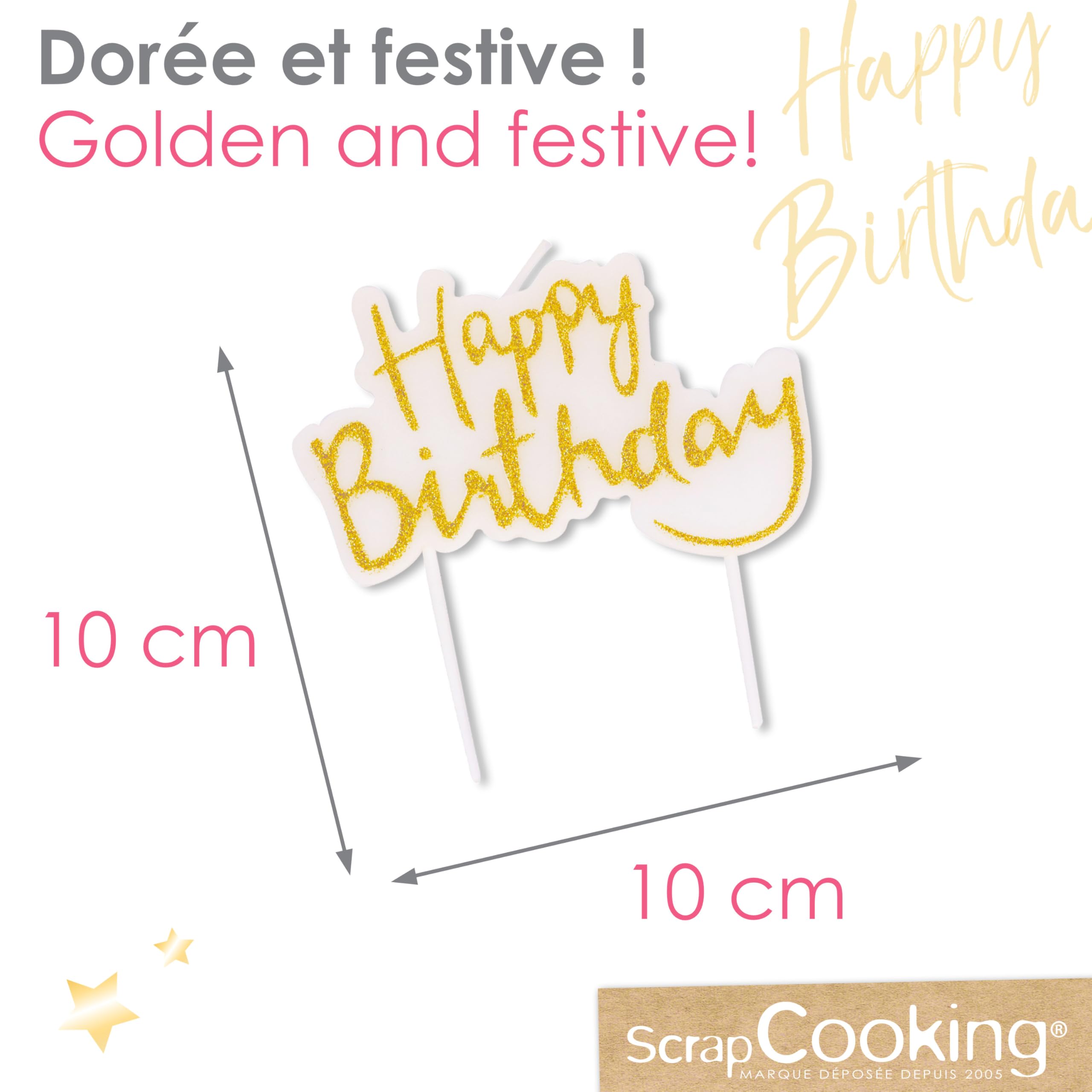 scrapcooking-happy-birthday-4825-bougie-g-teau-or-10-cm image 4
