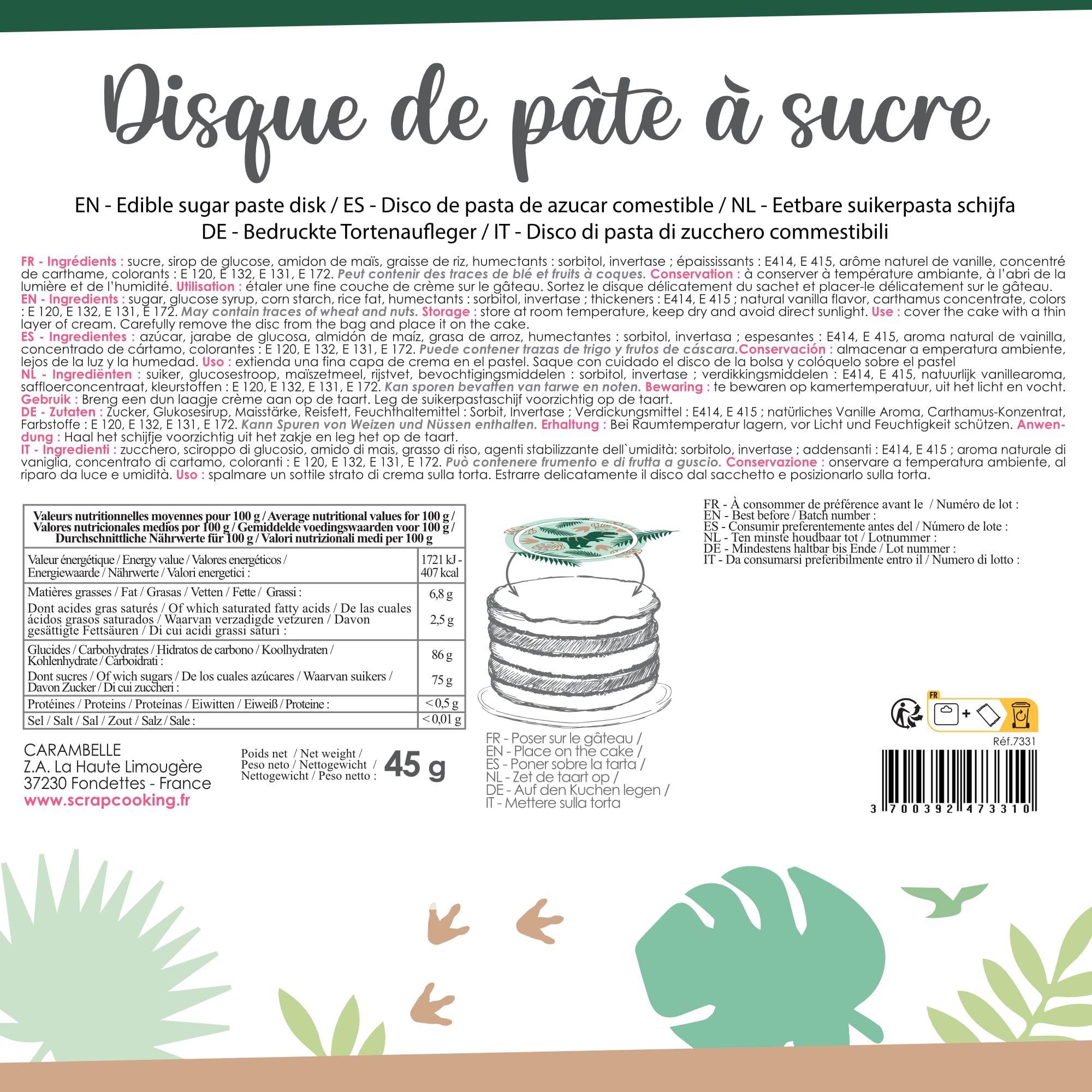 scrapcooking-p-tes-sucre-7331-disque-dino-vert-18-cm-45-g image 5