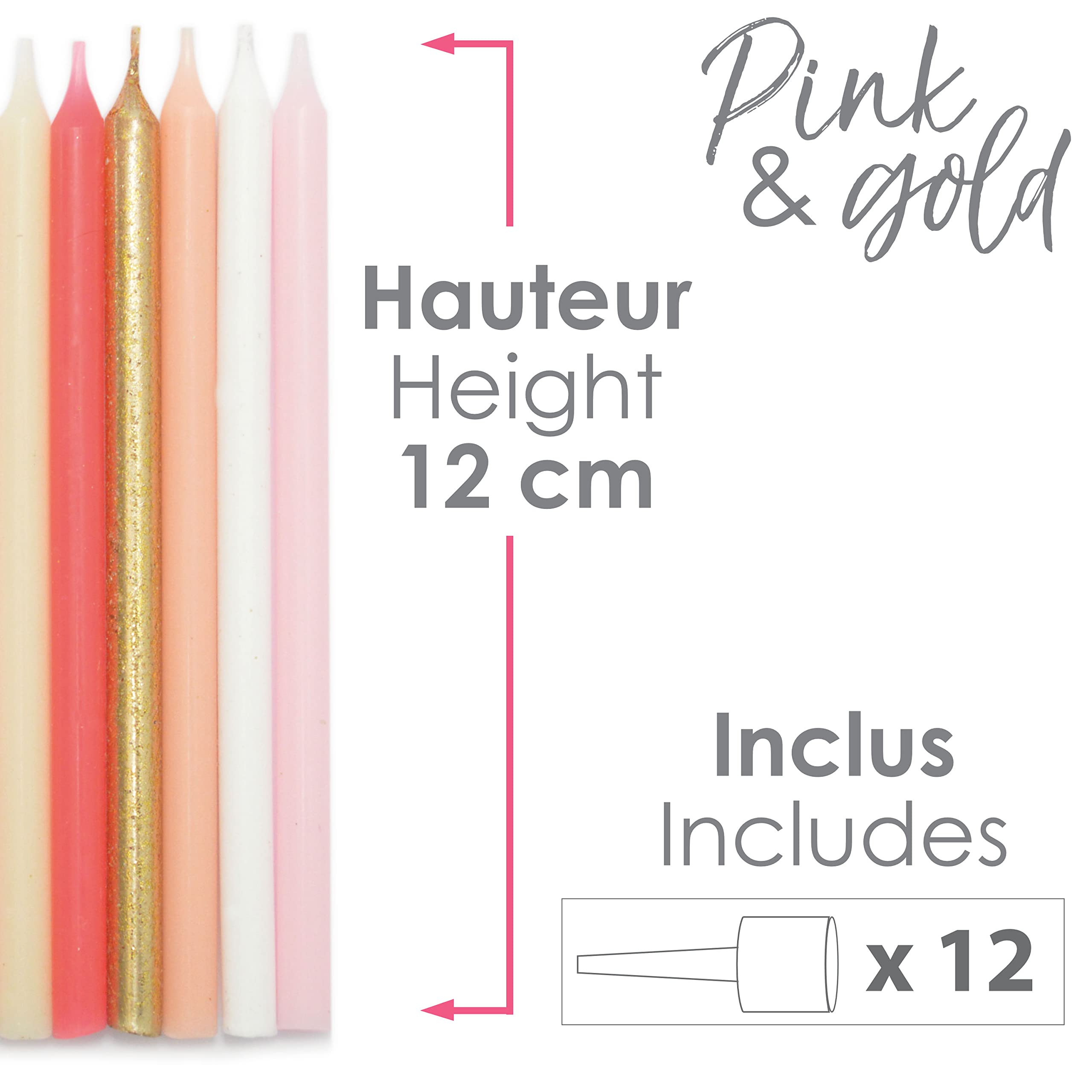 scrapcooking-d-corations-0359-bougies-longues-roses-et-or-12-cm image 3