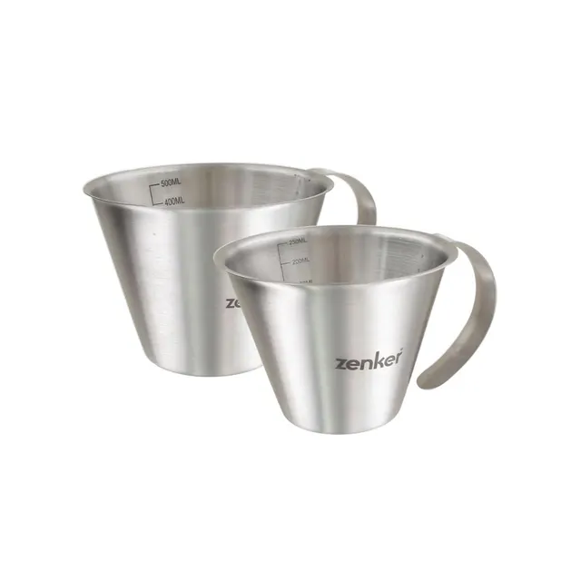 zenker-patisserie-lot-2-verres-doseurs-inox-250-500-ml image 1