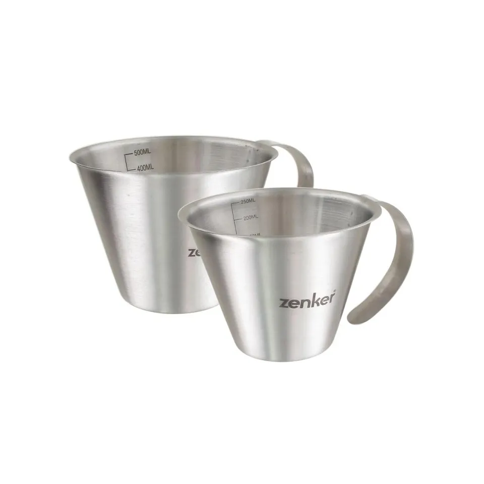 zenker-patisserie-lot-2-verres-doseurs-inox-250-500-ml image 1