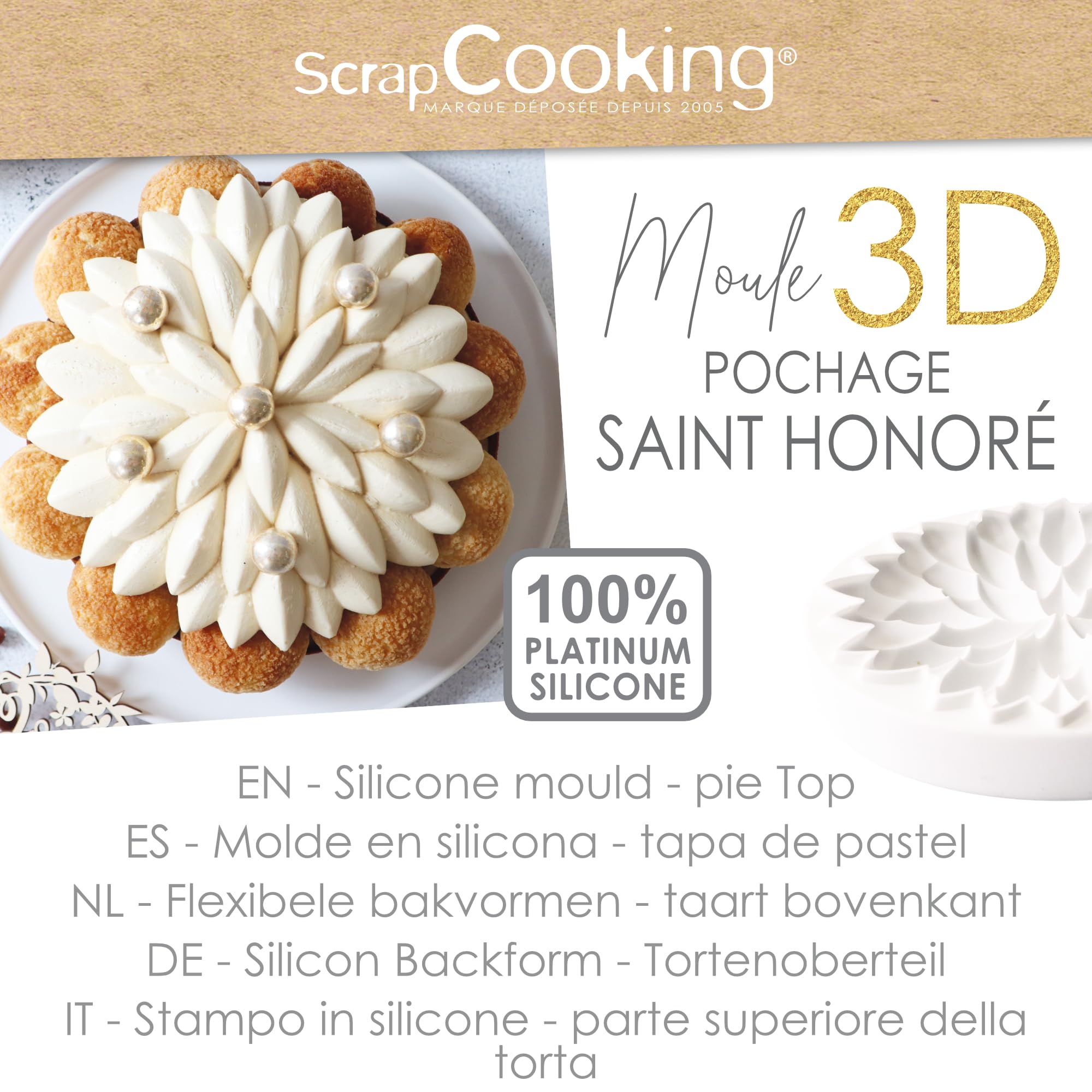 scrapcooking-moules-saint-honor-silicone-21-cm-blanc image 2