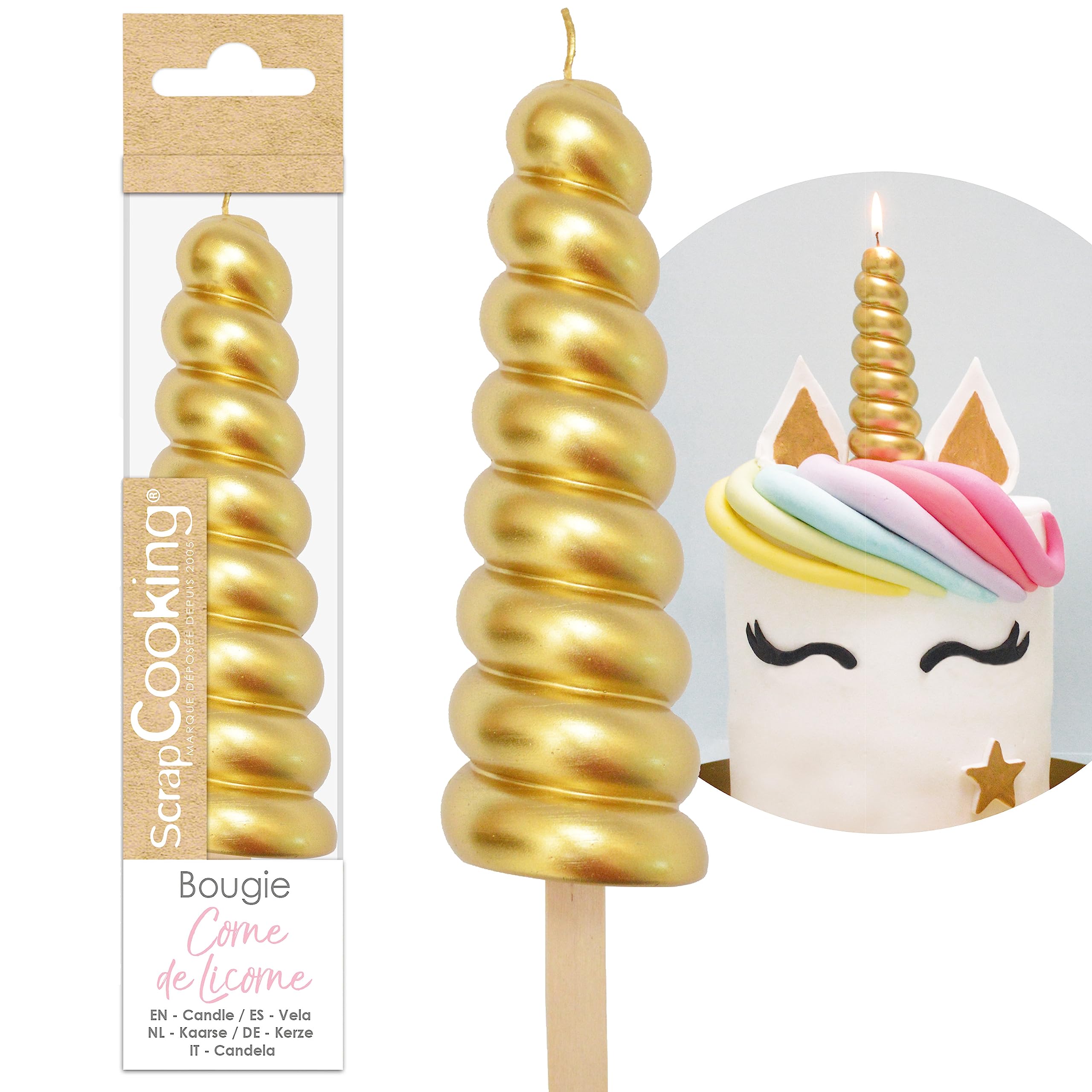 scrapcooking-d-corations-corne-licorne-0347-bougie-dor-e-xxl image 1