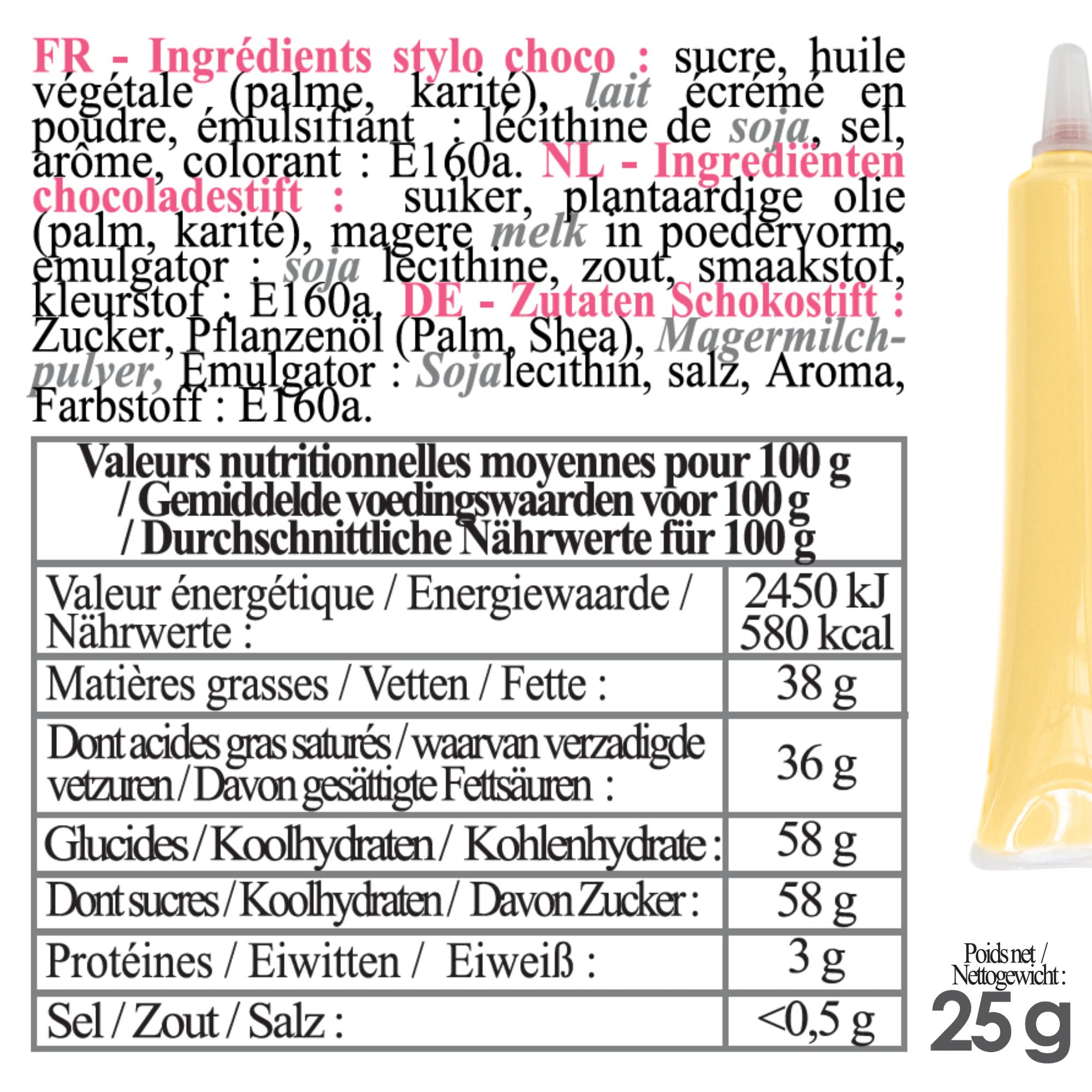 scrapcooking-d-corations-6804-stylo-choco-jaune-pastel-25g image 5